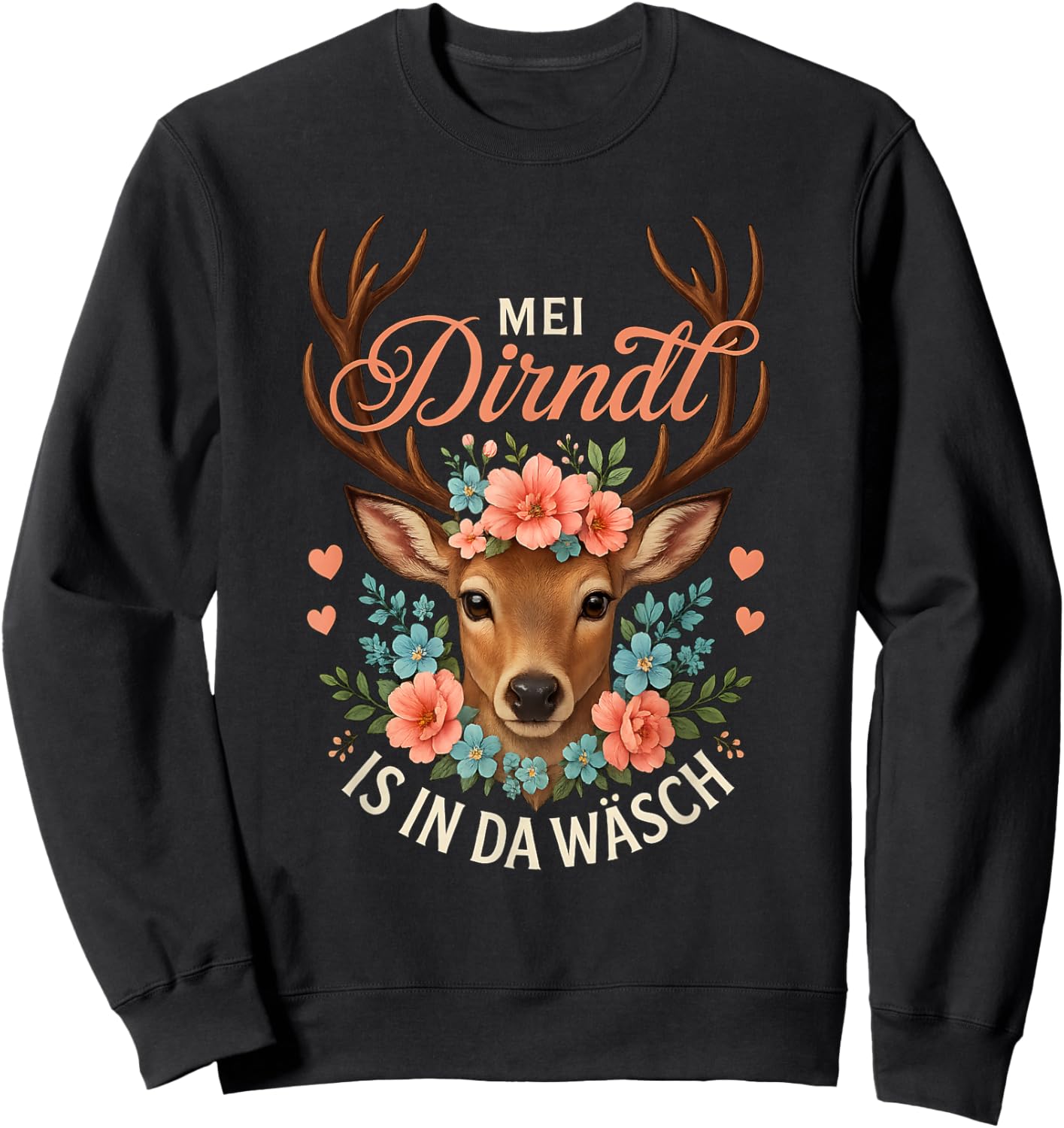 Mein Dirndl Ist In Der Wäsche Dirndl Ersatz REH Sweatshirt - Sweatshirt | Black