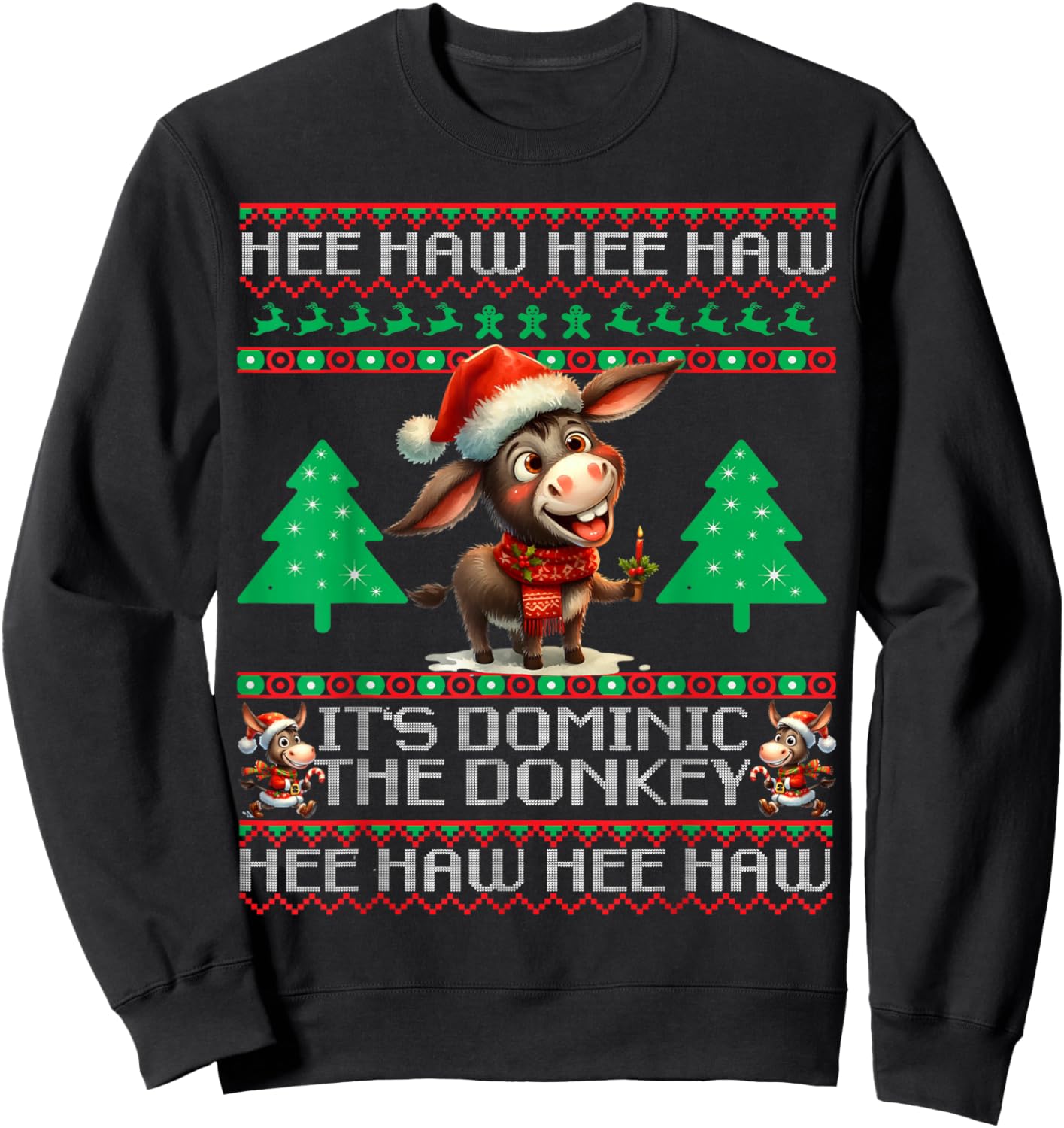 Funny Christmas Italian Christmas Donkey Dominic The Donkey Sweatshirt - Sweatshirt | Black