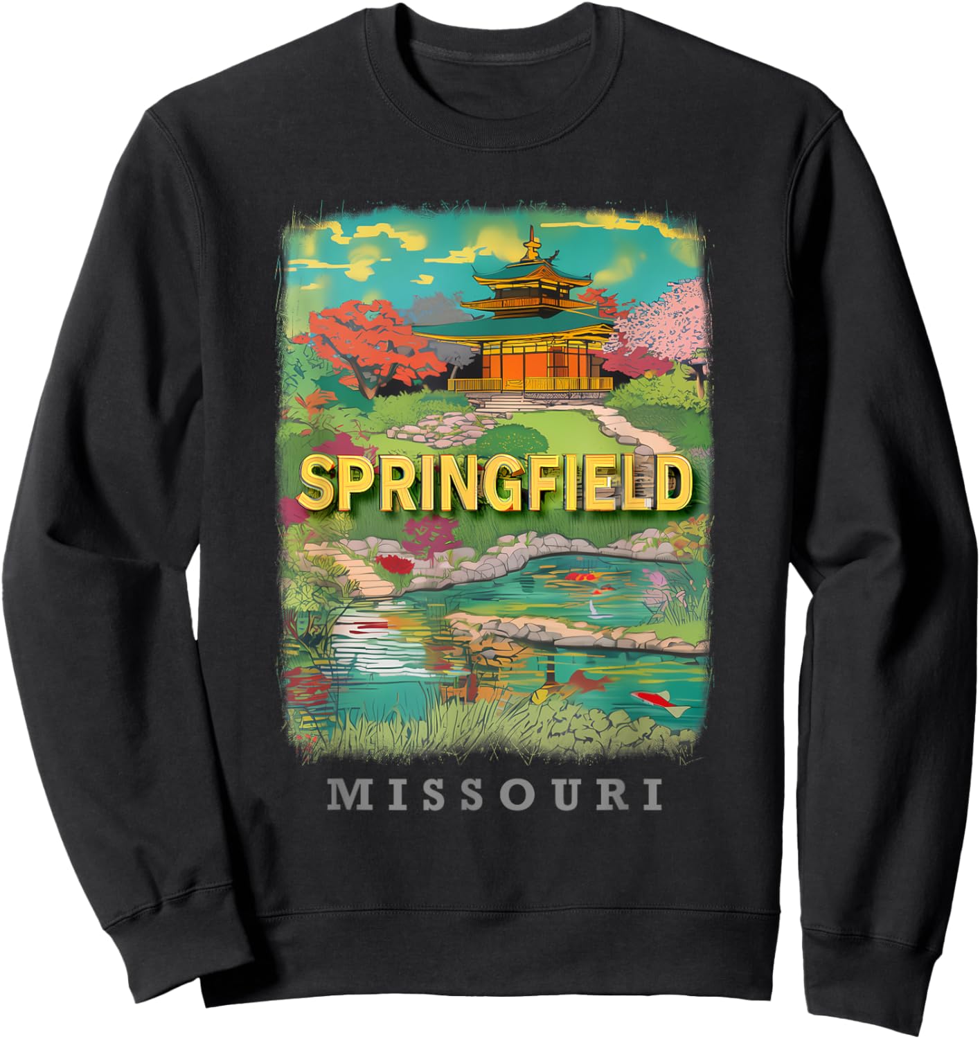 Springfield Missouri MO Urban Greenery and History SD769 Sweatshirt - Sweatshirt | Black
