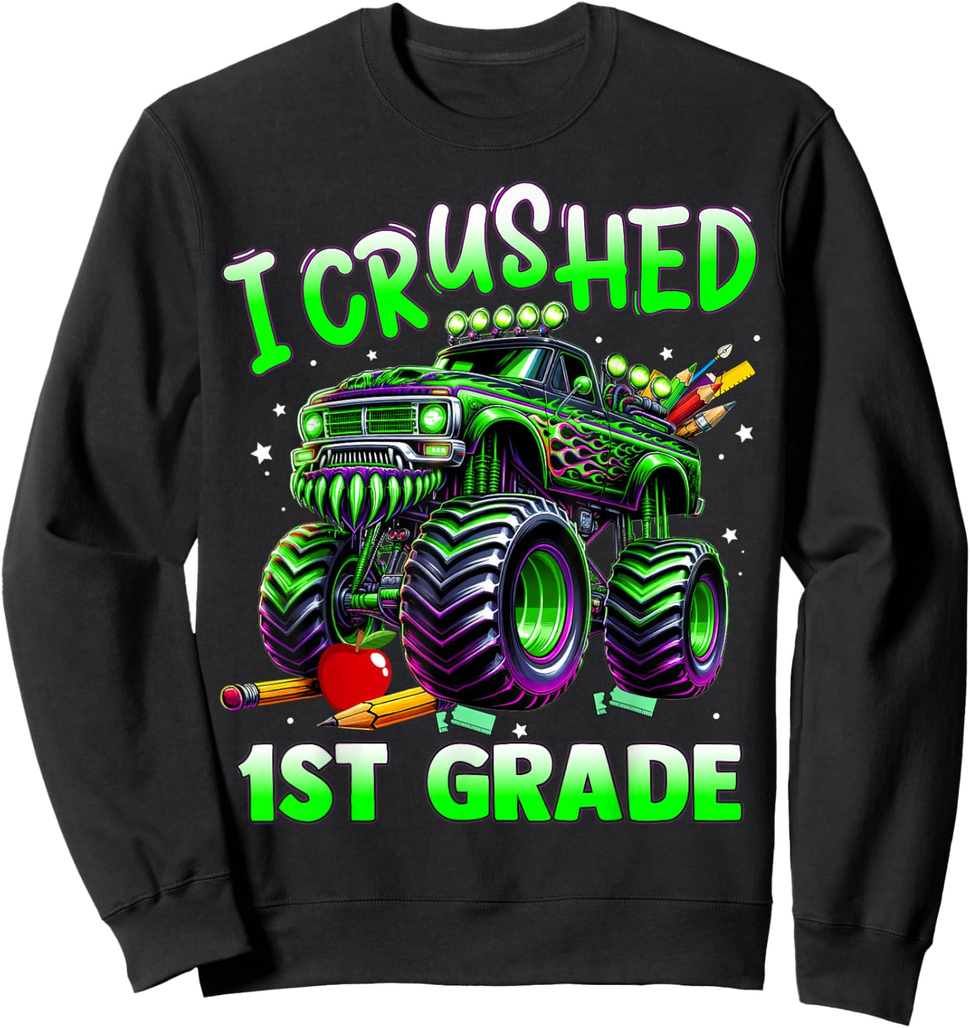 I Crushed 1st Grade Last Day of School Boys Sweatshirt - Sweatshirt | Black