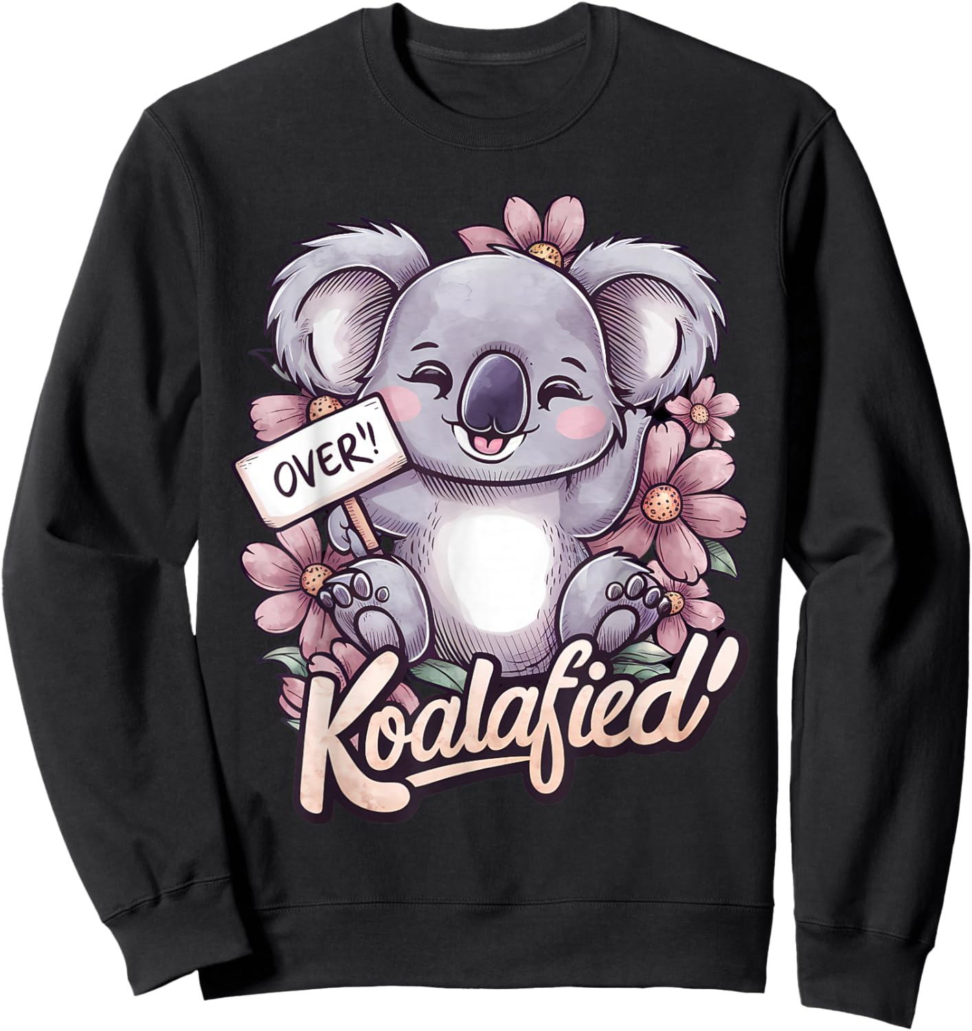 Over Koalafied Cute Girls Colorful Koala bear Kids Toddlers Sweatshirt - Sweatshirt | Black