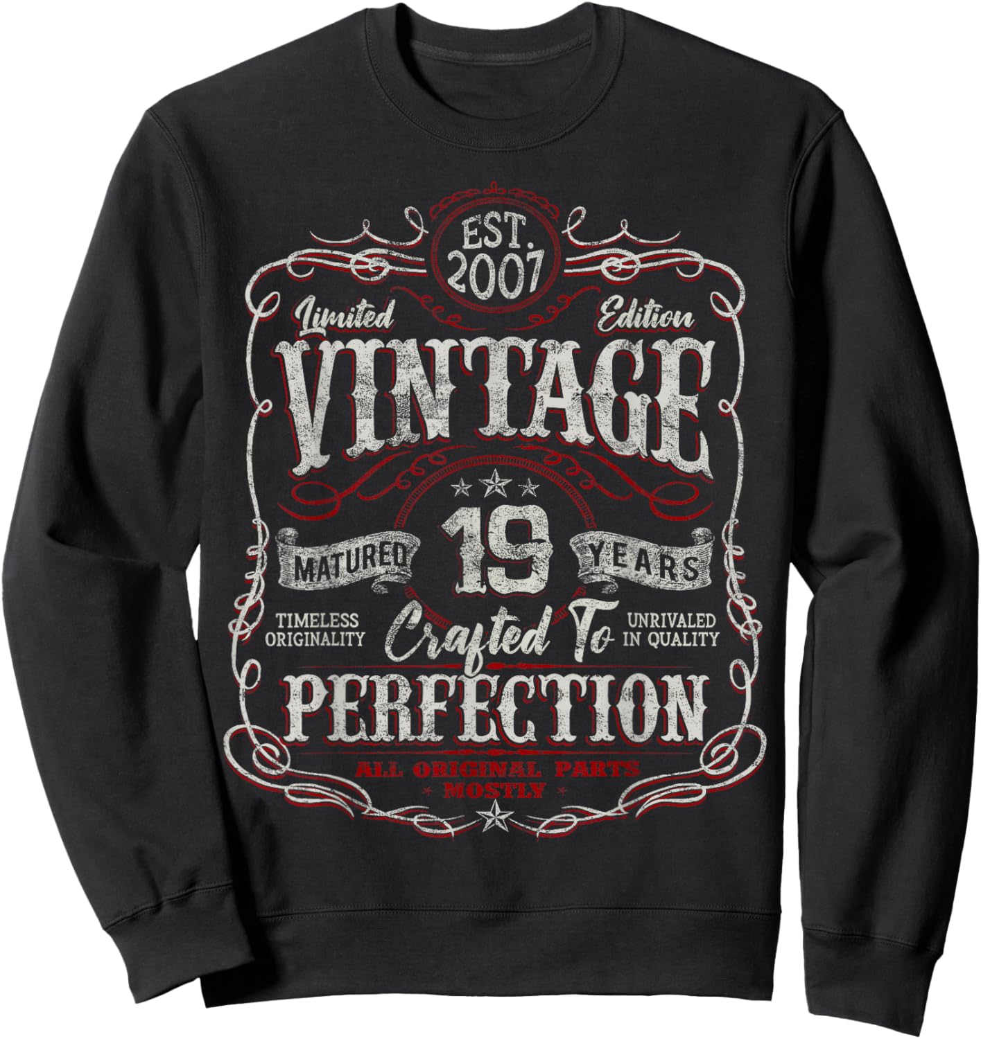 Vintage 2007 Limited Edition Shirt 19 Year Old 19th Birthday Sweatshirt - Sweatshirt | Black