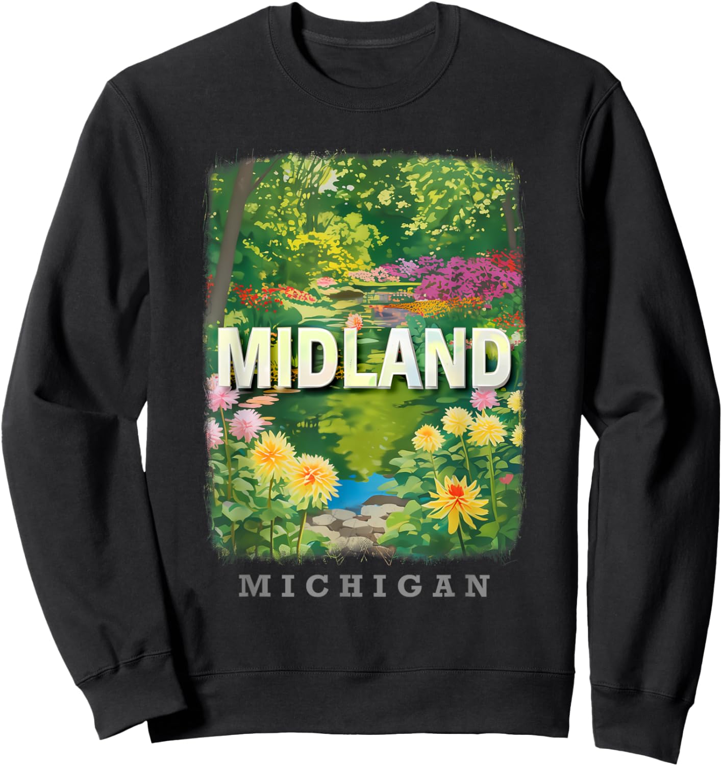 Midland Michigan MI Nature and Bliss SD252 Sweatshirt - Sweatshirt | Black