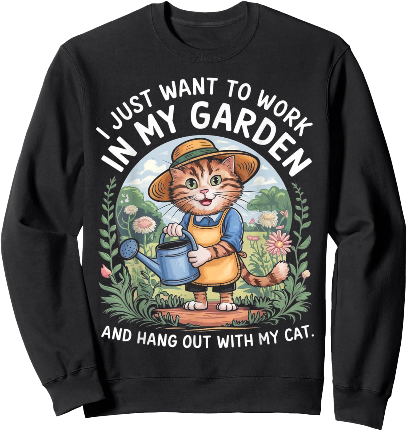 Gardening Cat Lover Gardener Garden Pet Plants Cats Women Sweatshirt - Sweatshirt | Black