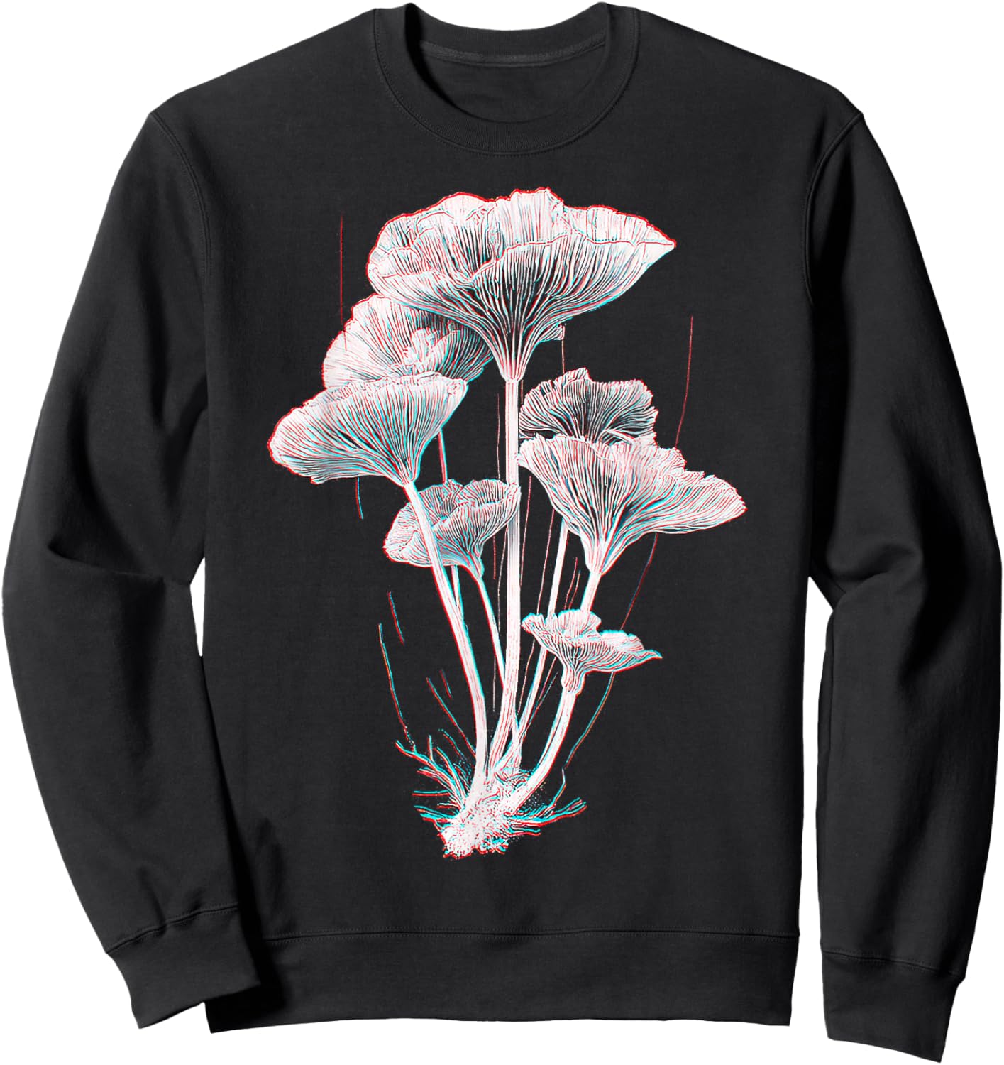 Pilzwald Kunst Motiv Geometrisch Sweatshirt - Sweatshirt | Black