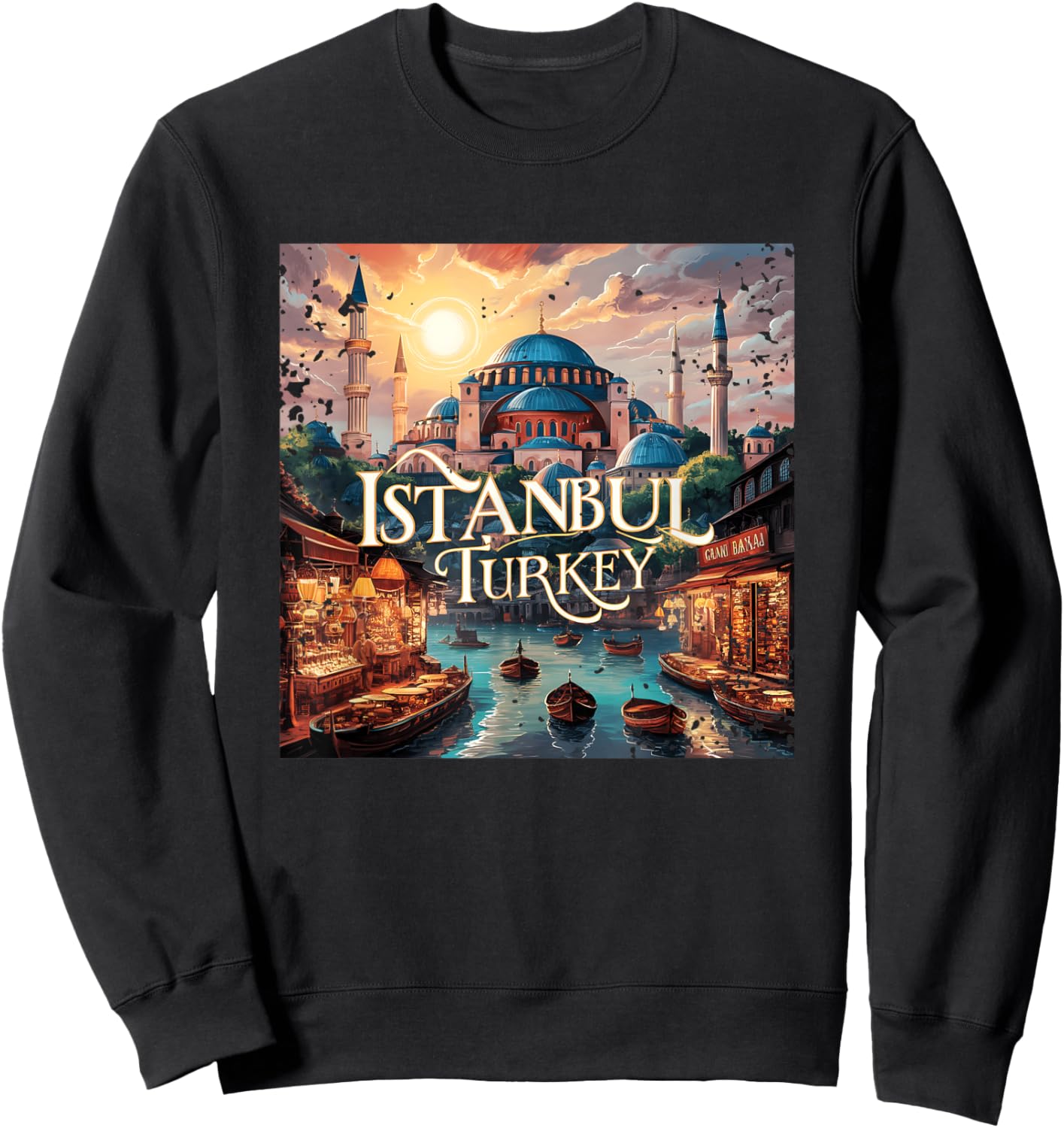 Vintage Istanbul Turkey Sweatshirt - Sweatshirt | Black