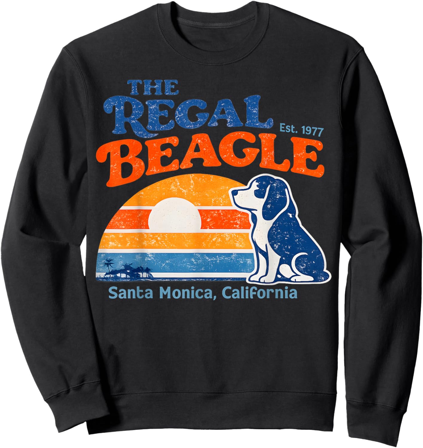 Retro The Regal Beagle Est 1977 Santa Monica California Sweatshirt - Sweatshirt | Black