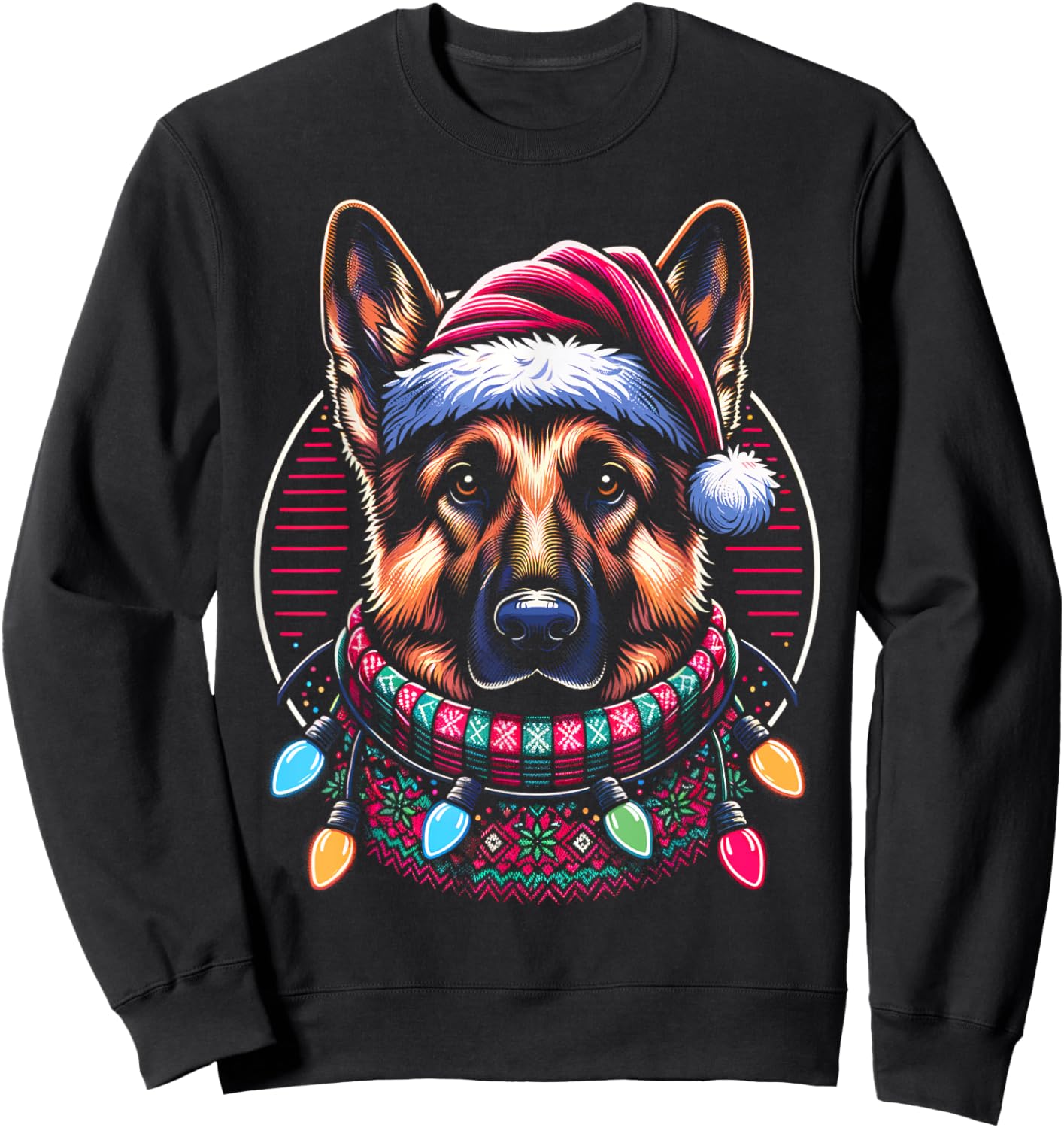 Christmas German Shepherd Xmas Shepherd Mom Dog Lover Sweatshirt - Sweatshirt | Black
