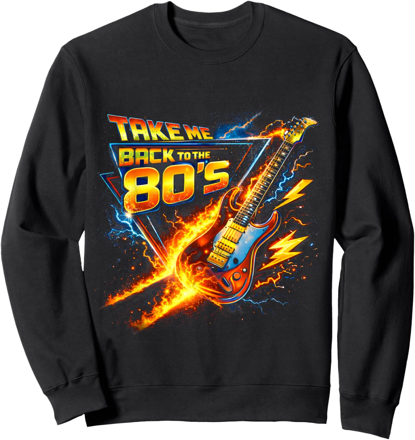 Take Me Back to The 80s Rock Music Nostalgia Throwback Sweatshirt - Sweatshirt | Black