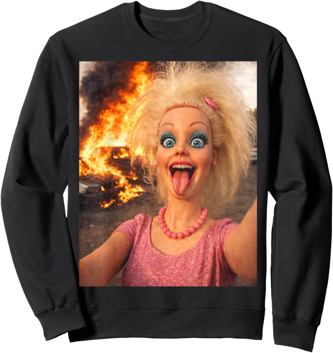 Disgusted FACE Meme DOLL Babe X Only Cute Baby Love Fans Sweatshirt - Sweatshirt | Black