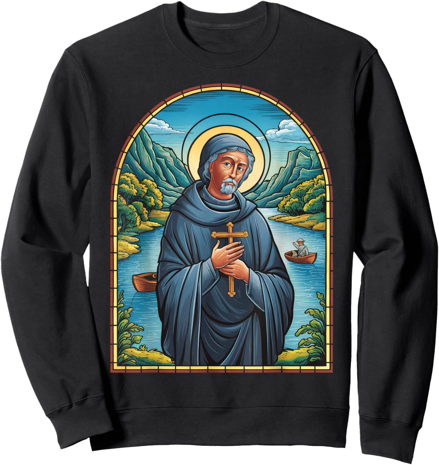 St Martin de Porres Catholic Church Black Saints Peru Cross Sweatshirt - Sweatshirt | Black