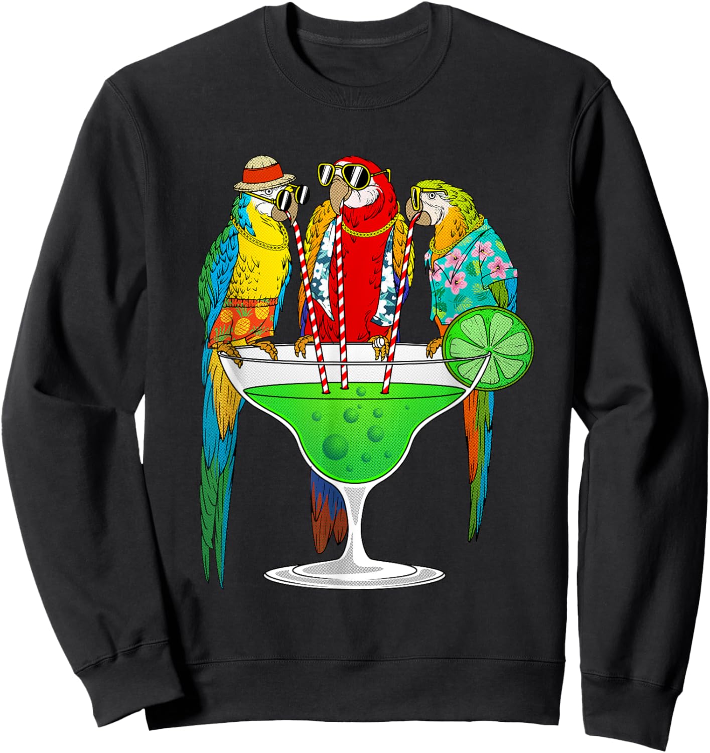 Cool Parrot Art Women Pet Bird Tropical Parrot Lover Sweatshirt - Sweatshirt | Black