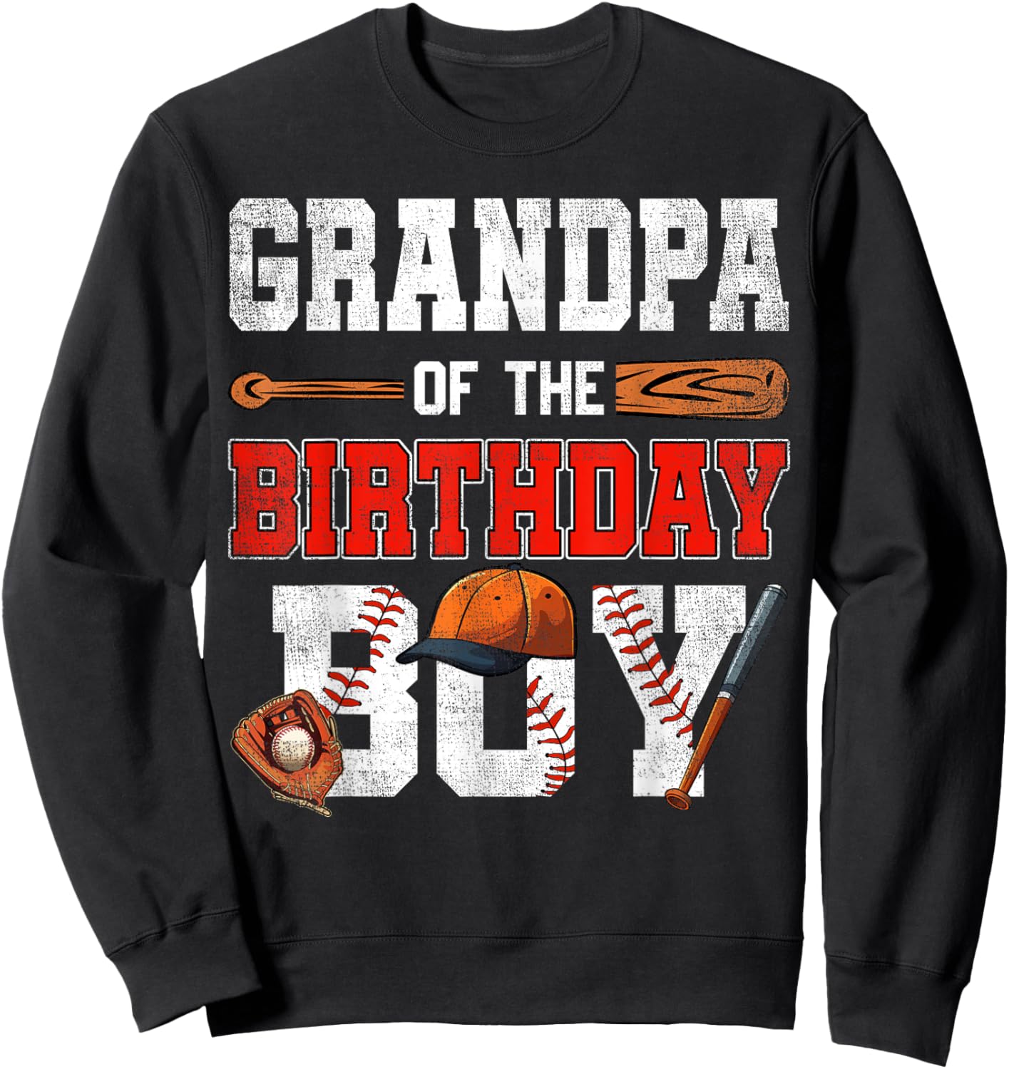 Grandpa Of The Birthday Boy Baseball Bday Family Sweatshirt - Sweatshirt | Black