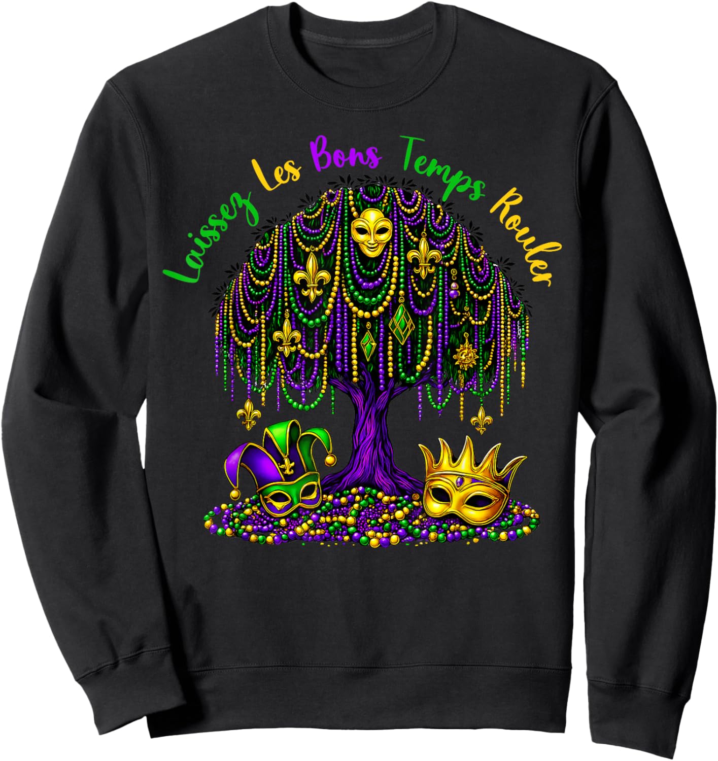 Mardi Gras Laissez Les Bon Temps Rouler Tree Women Men Kids Sweatshirt - Sweatshirt | Black