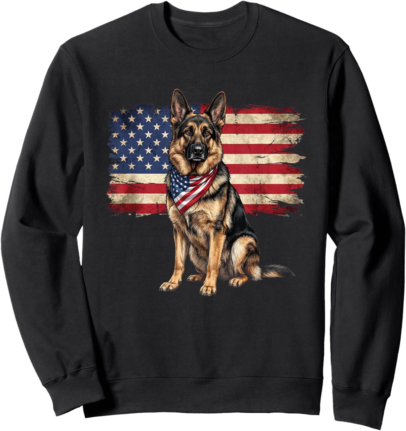 Funny Liberal USA Flag-Inspired Patriotic American Dog Lover Sweatshirt - Sweatshirt | Black