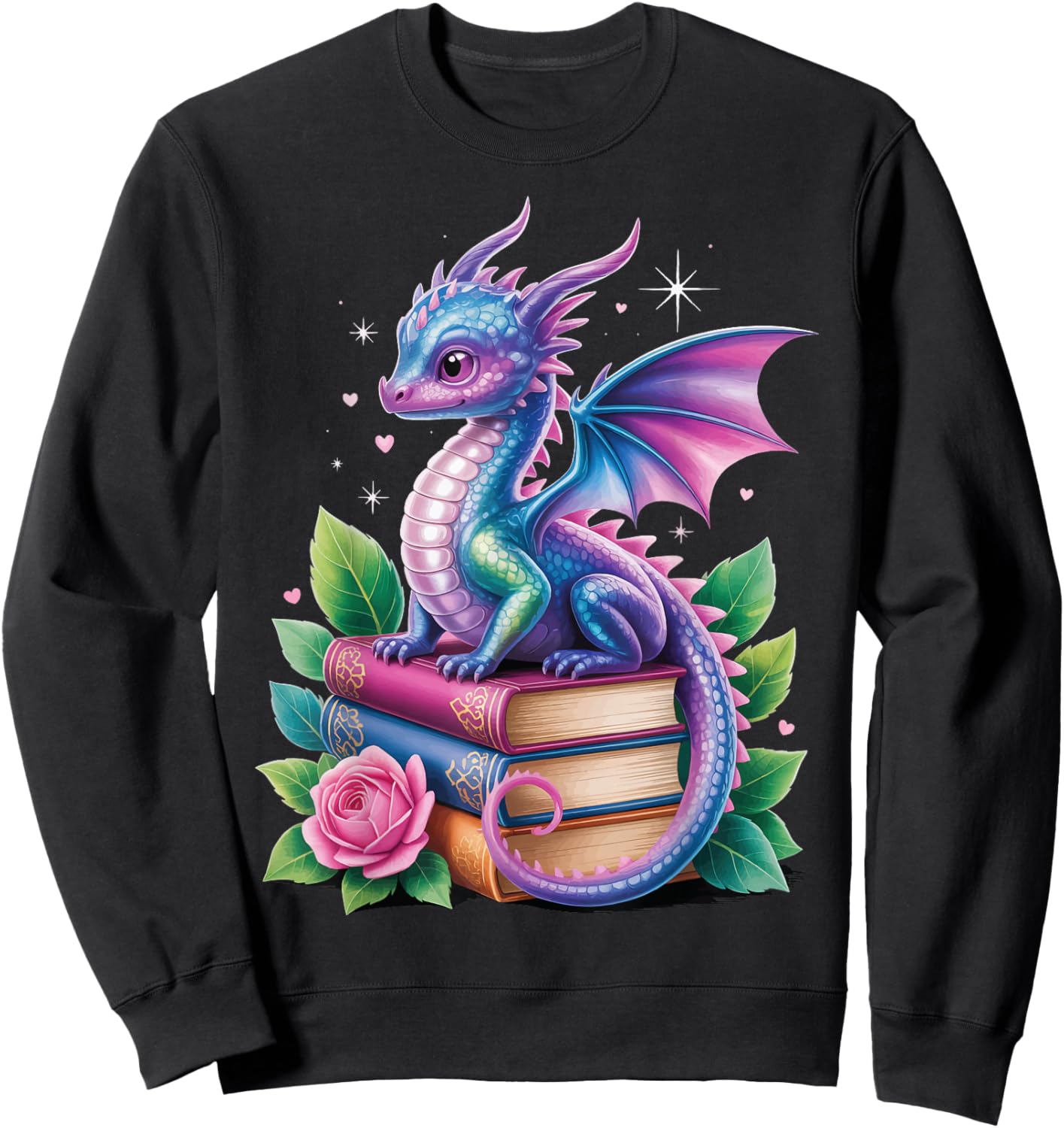 Dragon Book Fantasy Reading Sweatshirt - Sweatshirt | Black