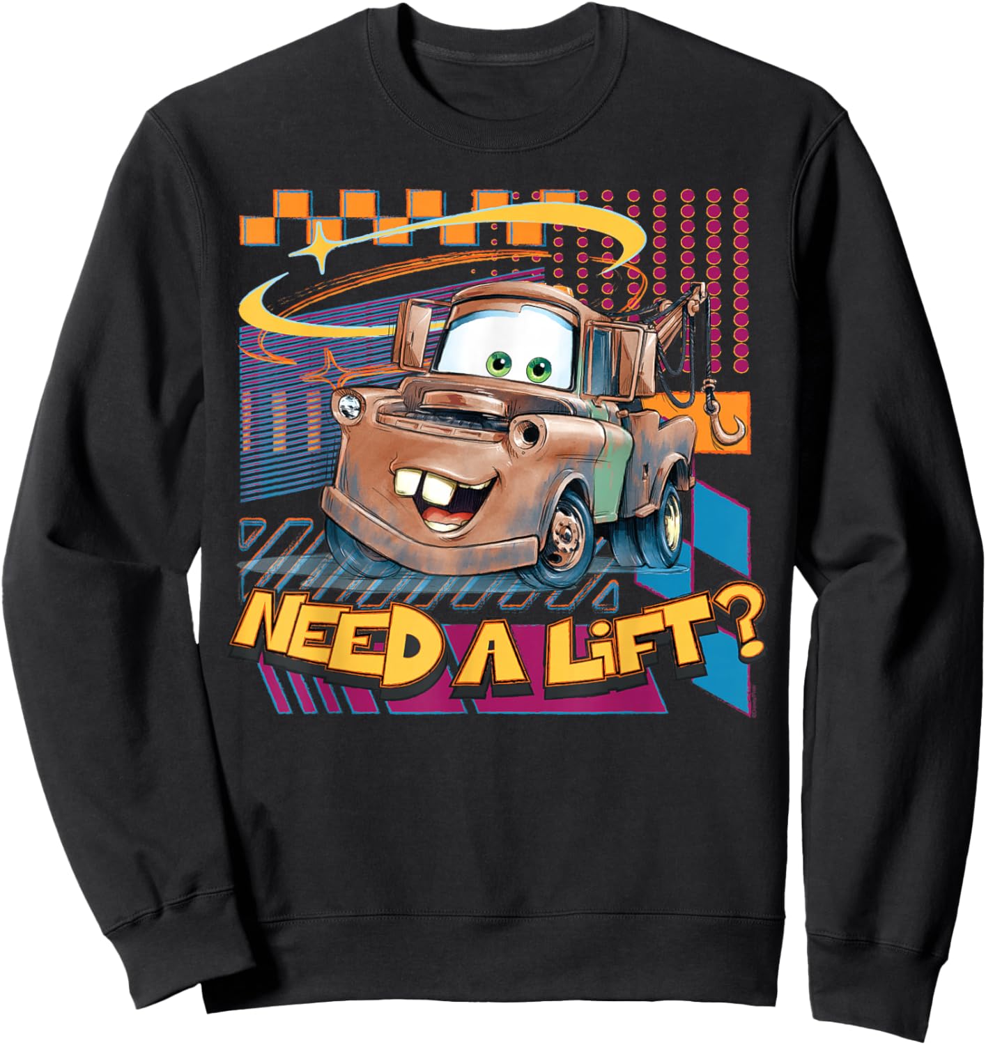 Disney and Pixar's Cars Mater Tow Truck Need a Lift? Art Sweatshirt - Sweatshirt | Black