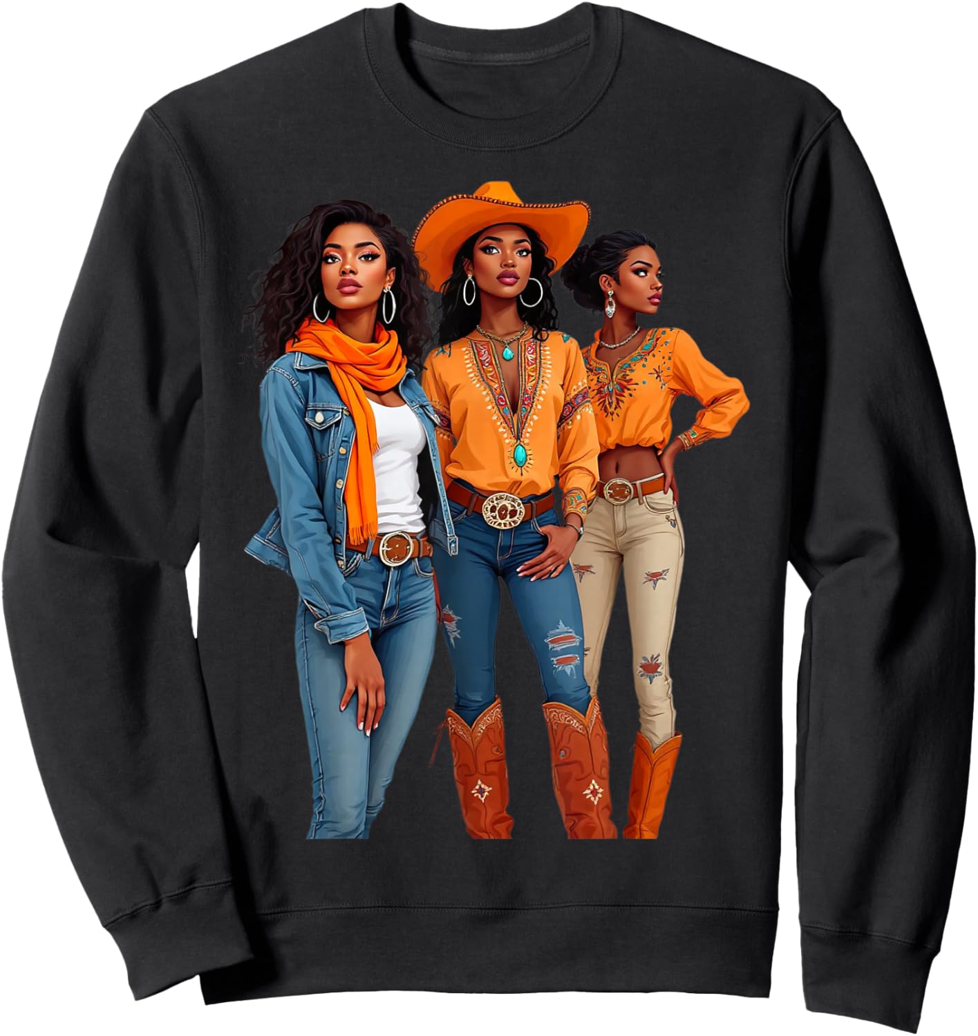 Black Cowgirl Vibes Melanin Black History Texas Sweatshirt - Sweatshirt | Black