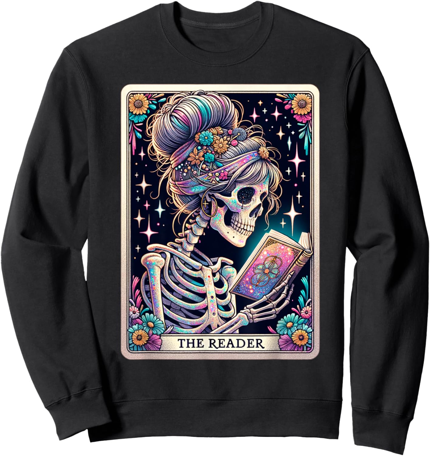 The Reader Funny Tarot Card Women Book Lover Librarian Read Sweatshirt - Sweatshirt | Black