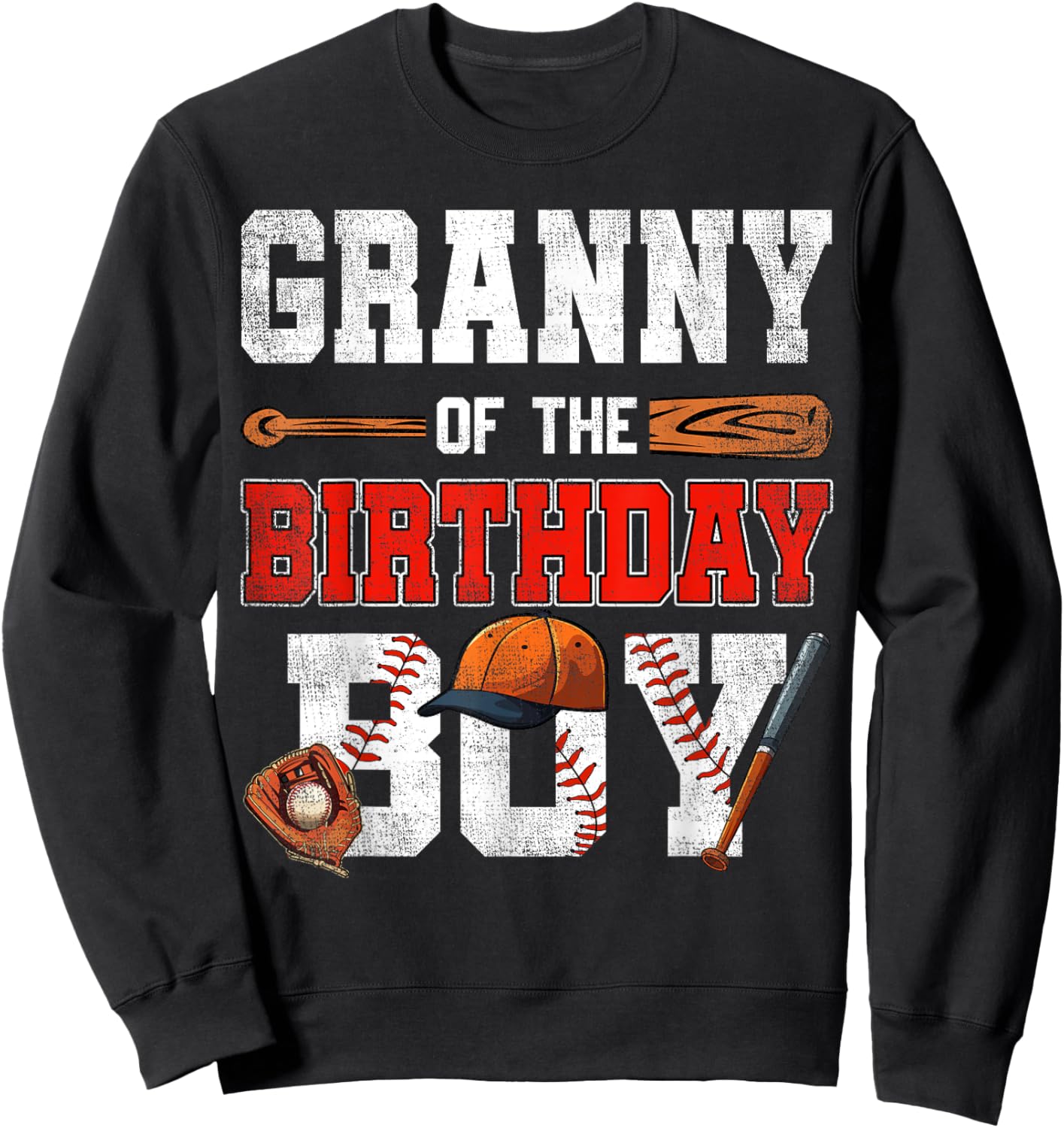 Granny Of The Birthday Boy Baseball Bday Family Sweatshirt - Sweatshirt | Black