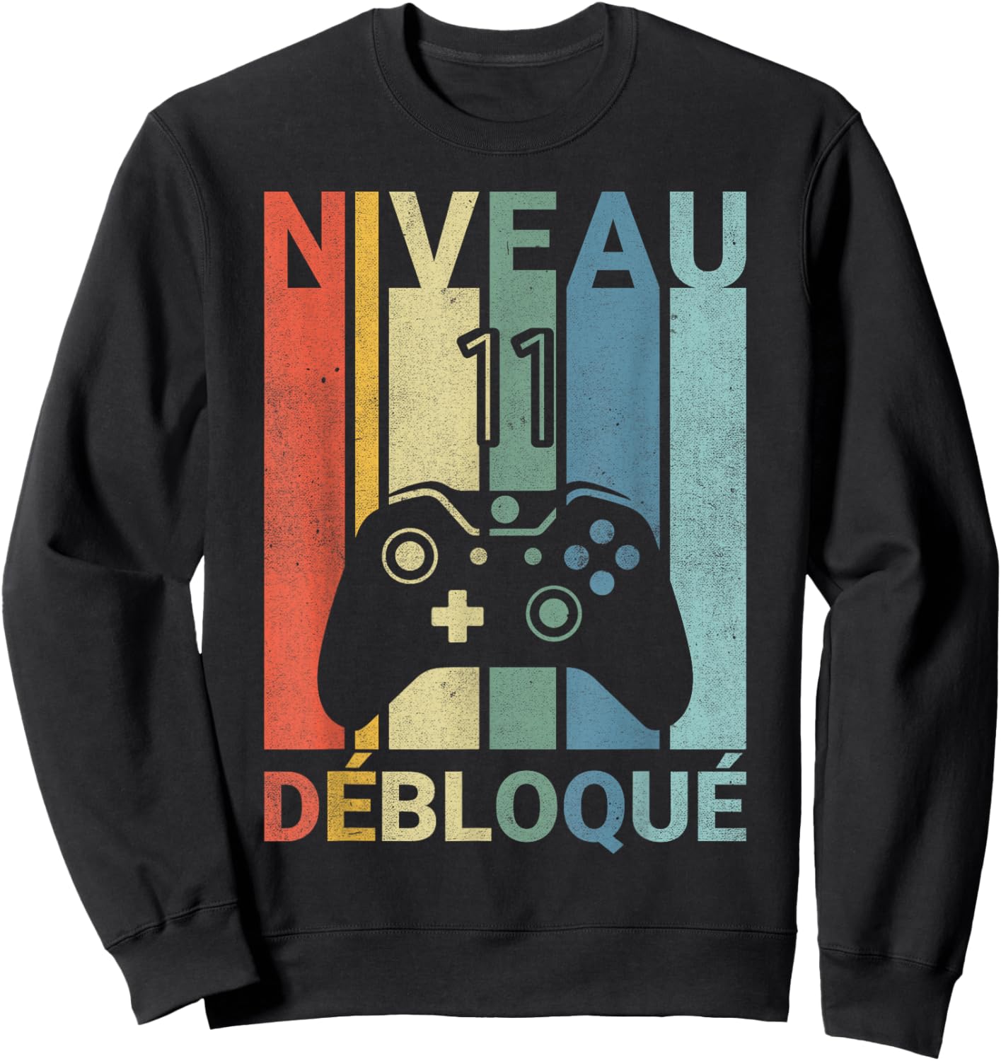 Level 11 Years Birthday Gamer 2014 Vintage Humor Sweatshirt - Sweatshirt | Black