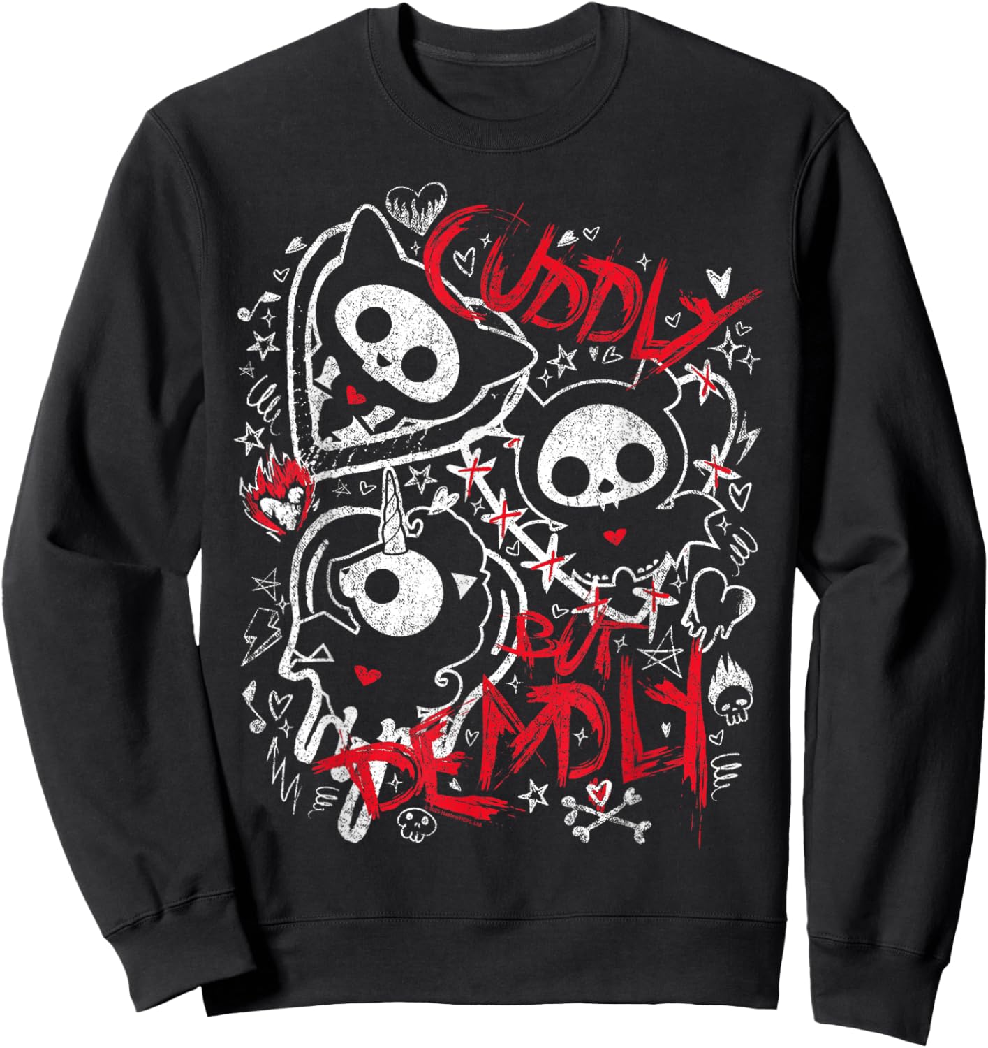 Skelanimals Cuddly But Deadly Kit Diego and Bonita Sketch Sweatshirt - Sweatshirt | Black