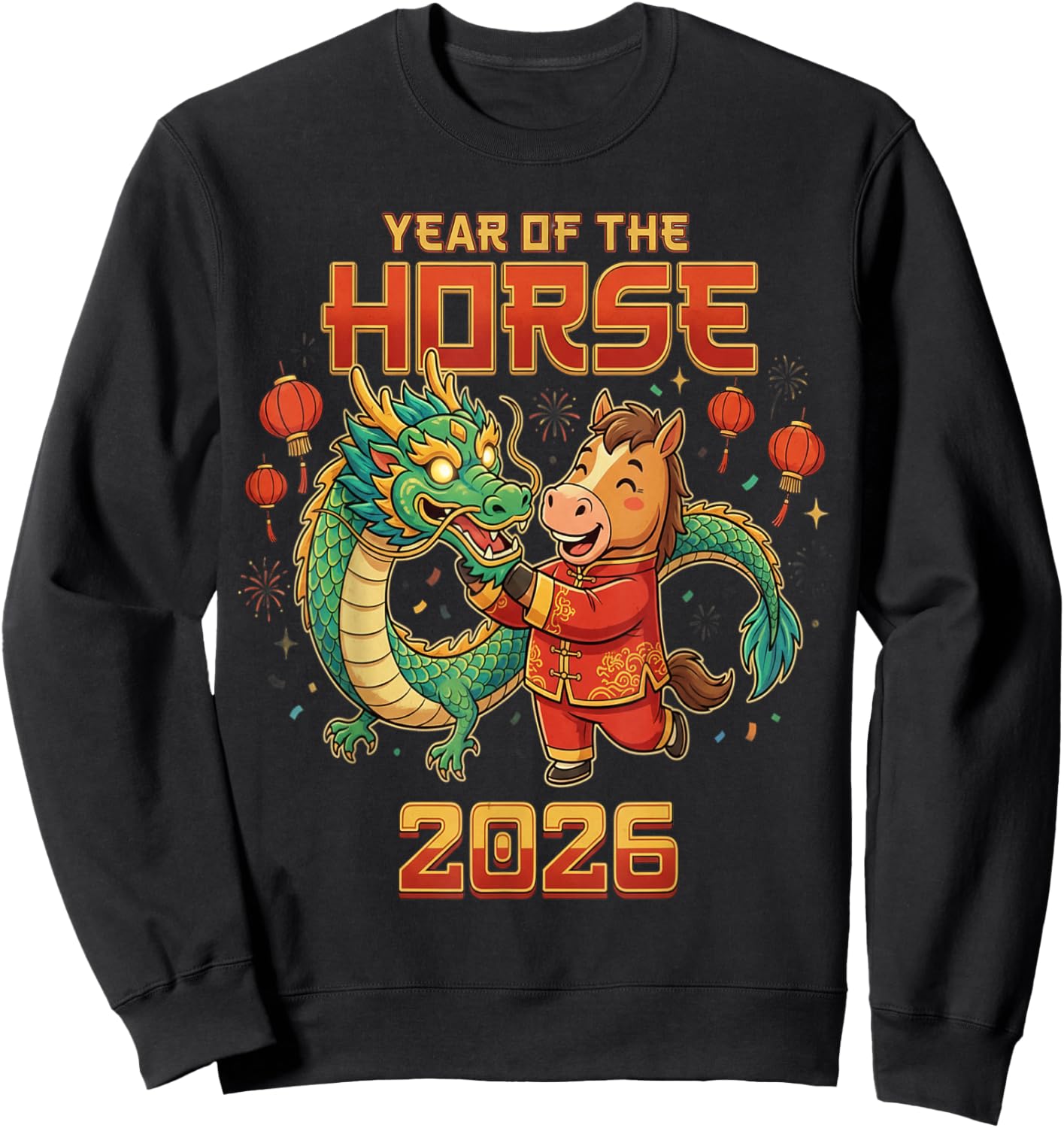 Chinese New Year 2026 Year of the Horse Sweatshirt - Sweatshirt | Black
