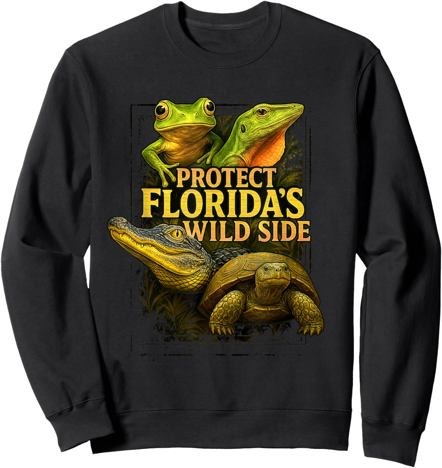 Protect Florida’s Wild Side Native Reptiles and Amphibians Sweatshirt - Sweatshirt | Black