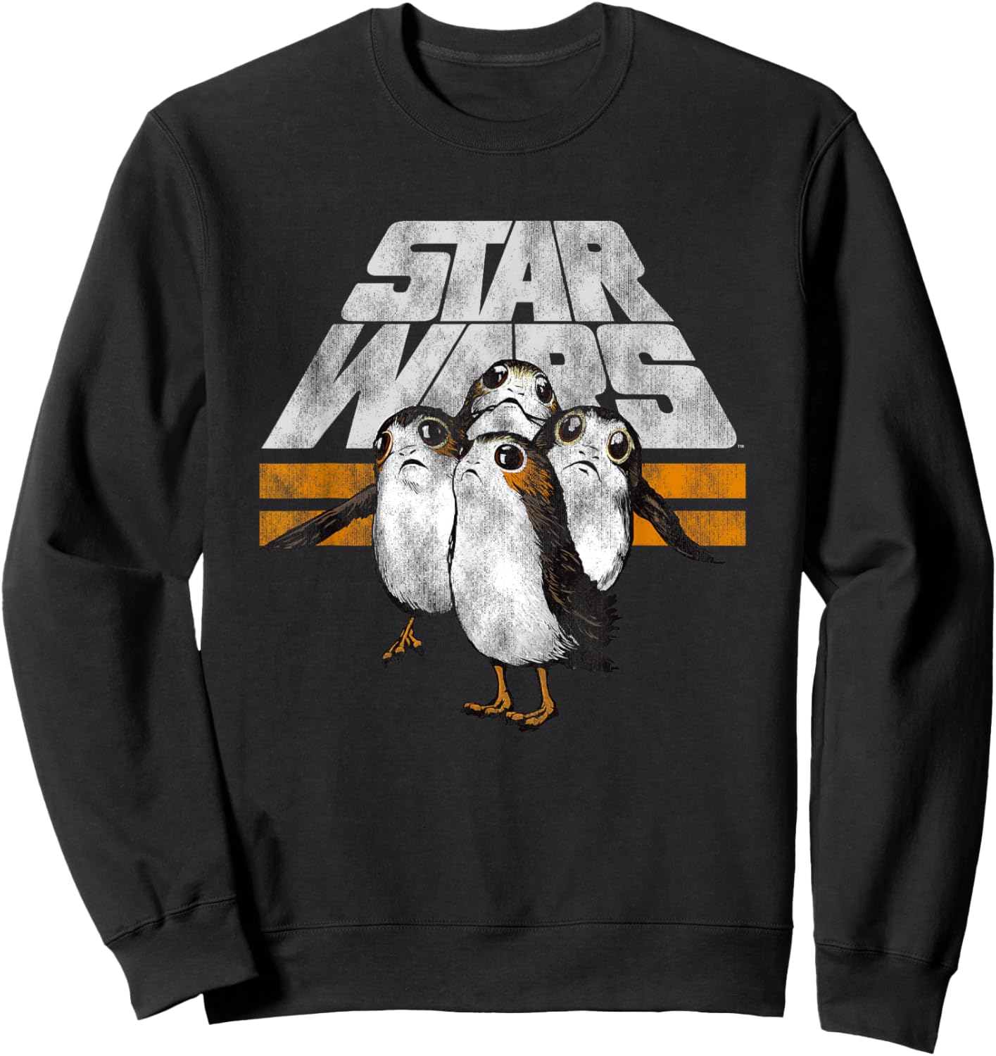 Star Wars The Last Jedi Porgs Distressed Logo Sweatshirt - Sweatshirt | Black