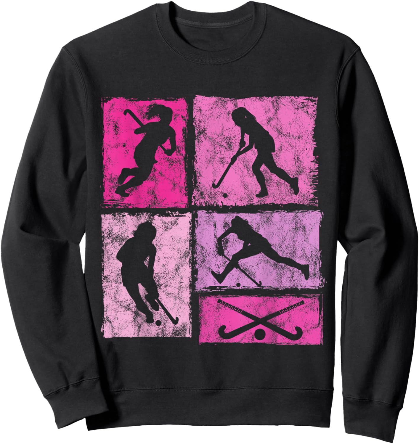 Grass Hockey for Young Kids, Women, Girls Sweatshirt - Sweatshirt | Black
