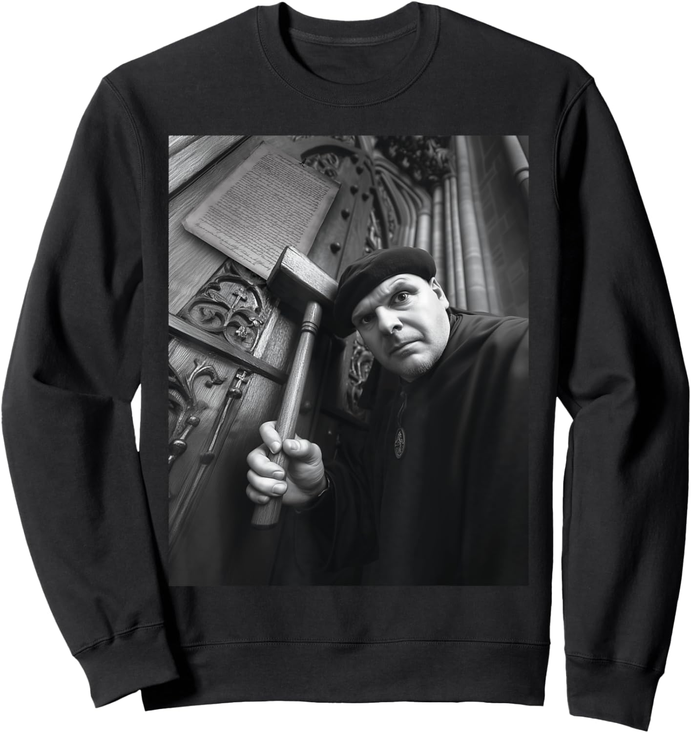 Funny Martin Luther Selfie Reformation Reformed Christian Sweatshirt - Sweatshirt | Black