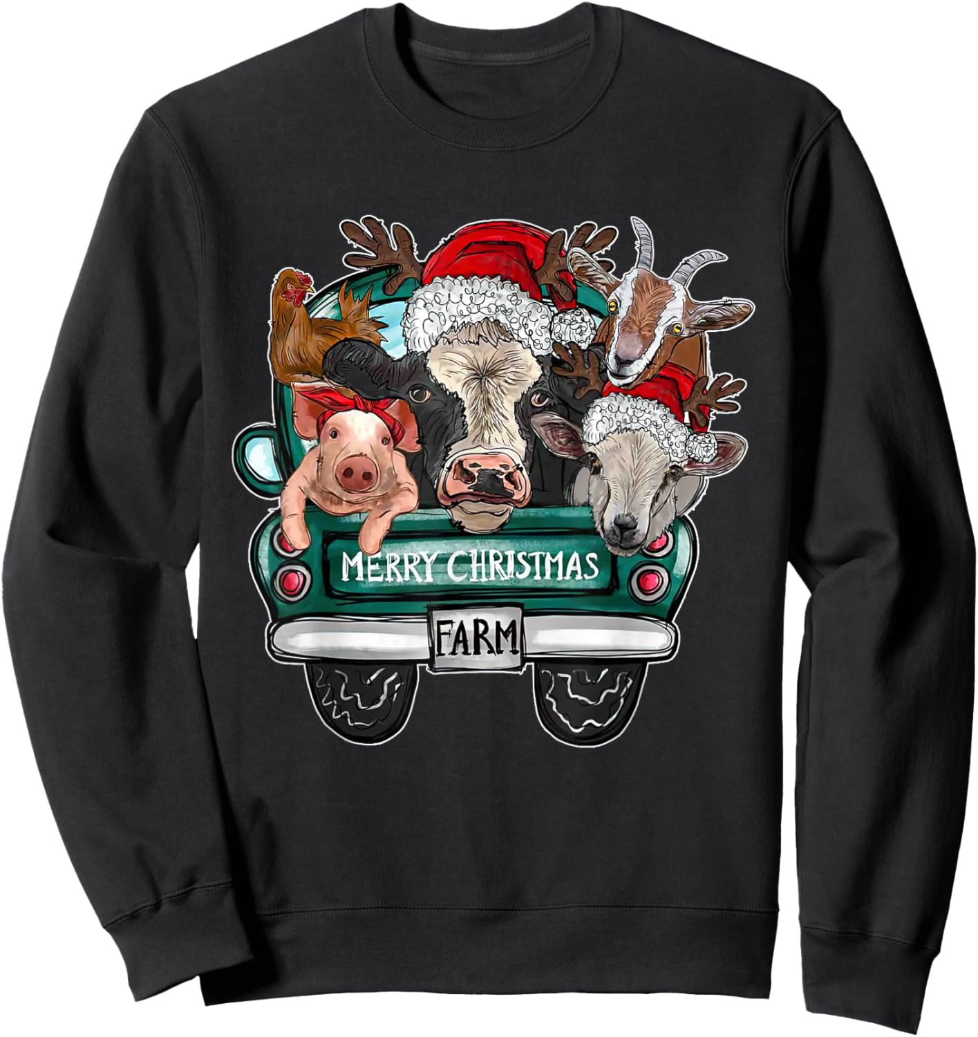Merry Christmas Heifers Sweatshirt - Sweatshirt | Black