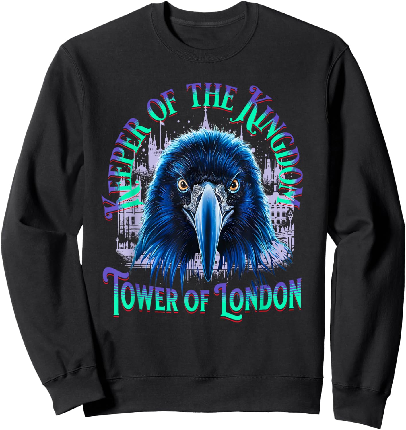 Raven of the Tower of London s Unique Towers s Raven Head Sweatshirt - Sweatshirt | Black