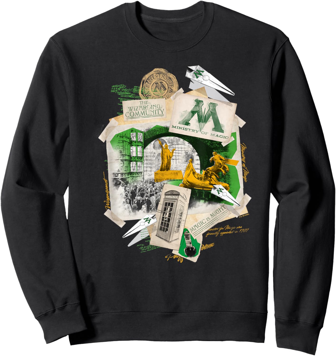 Harry Potter Iconic Places Ministry of Magic Collage Poster Sweatshirt - Sweatshirt | Black