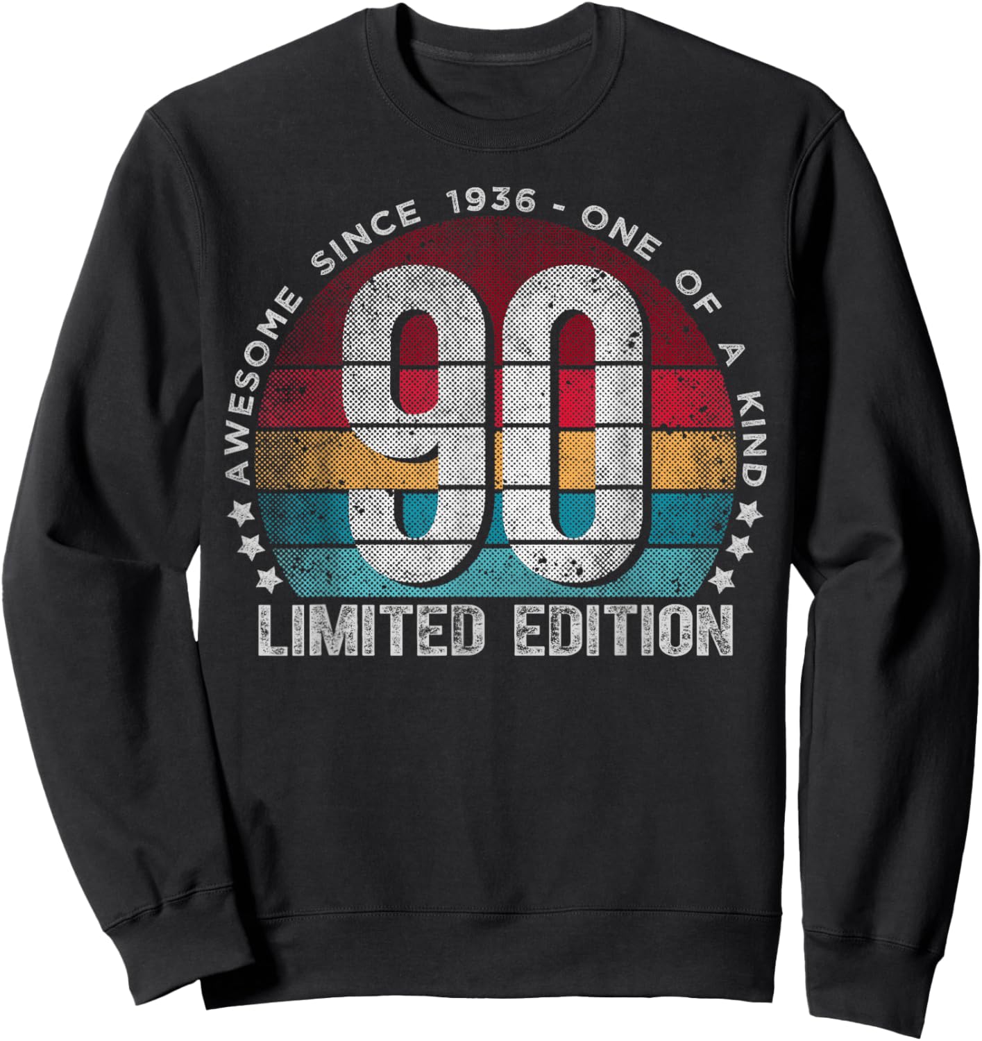 90 Year Old Gifts Vintage 1936 Limited Edition 90th Birthday Sweatshirt - Sweatshirt | Black