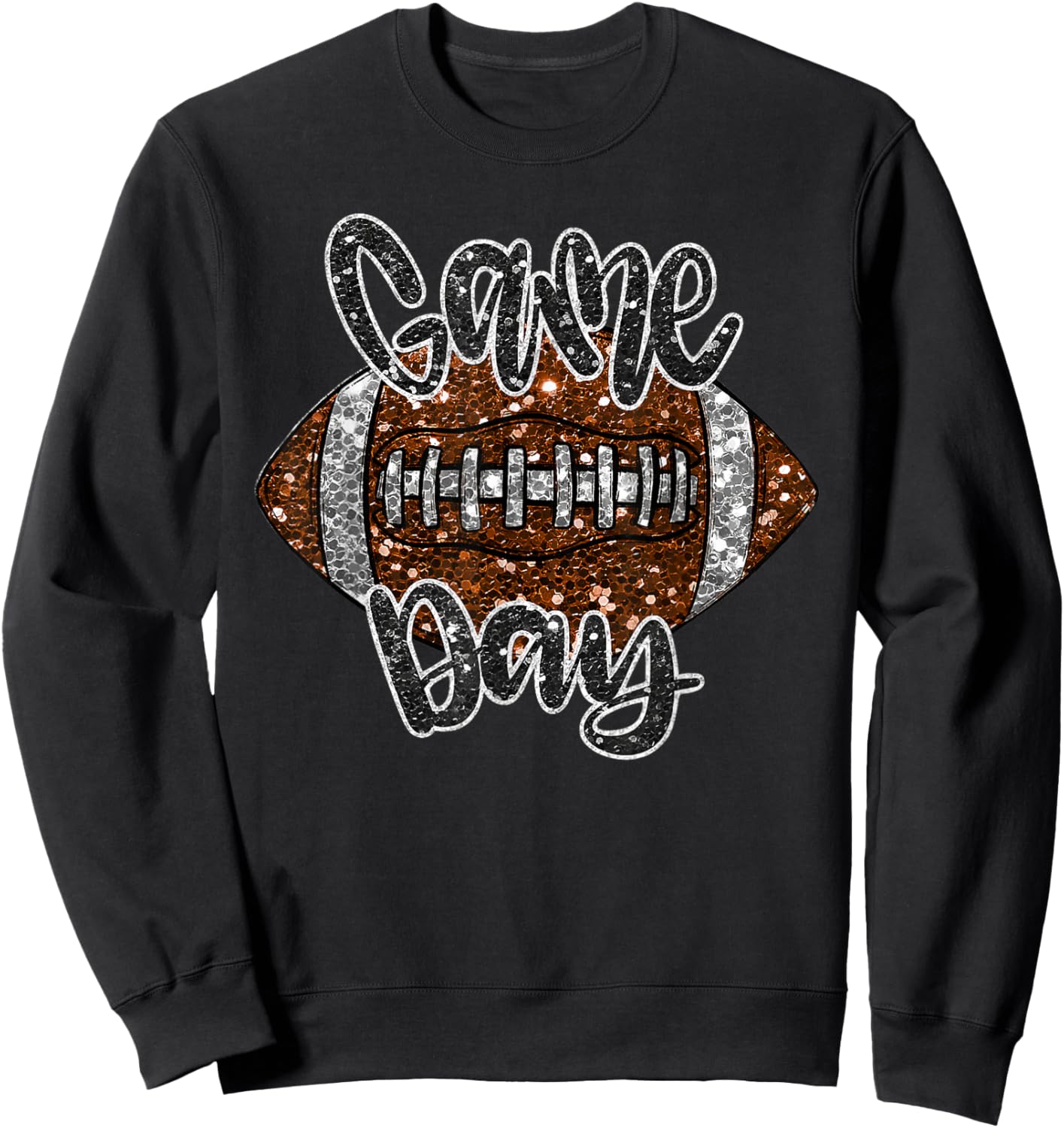 Game Day Football Bling Bling Football Lover Fall Autumn Sweatshirt - Sweatshirt | Black