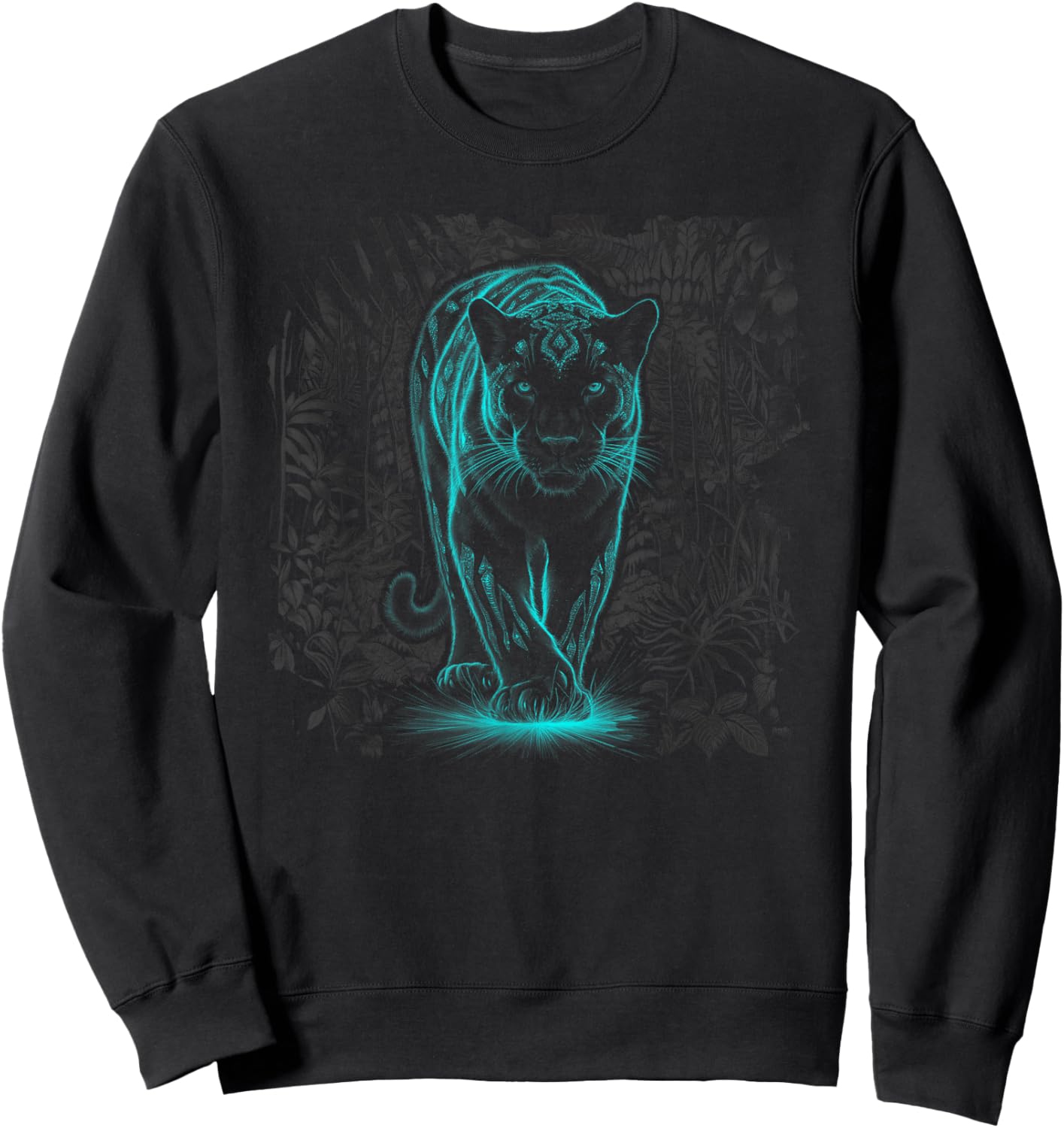 Panther Wild Black Cat Portrait Africa Animal Men Women Sweatshirt - Sweatshirt | Black