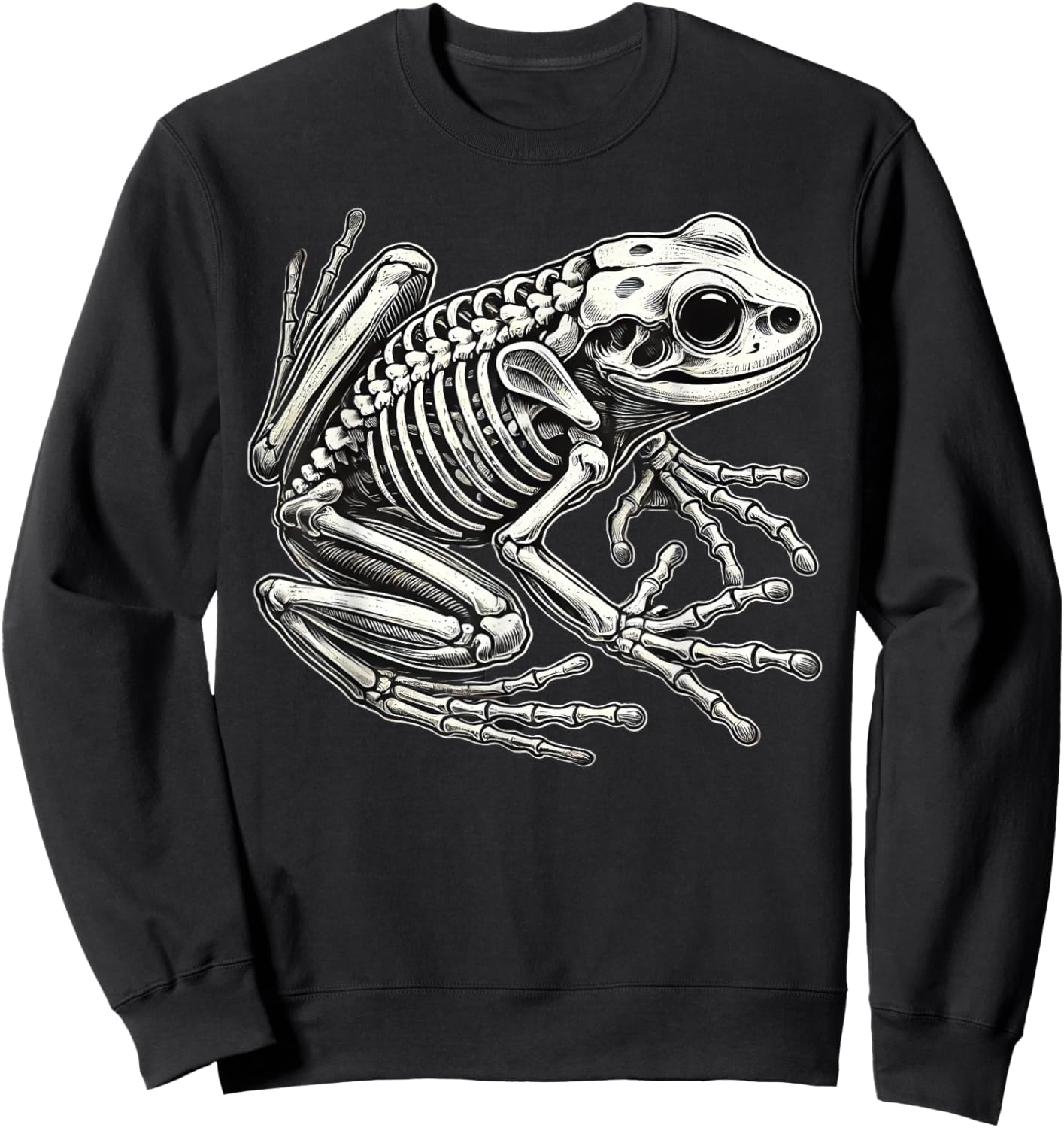 Frog Skeleton Halloween Sweatshirt - Sweatshirt | Black