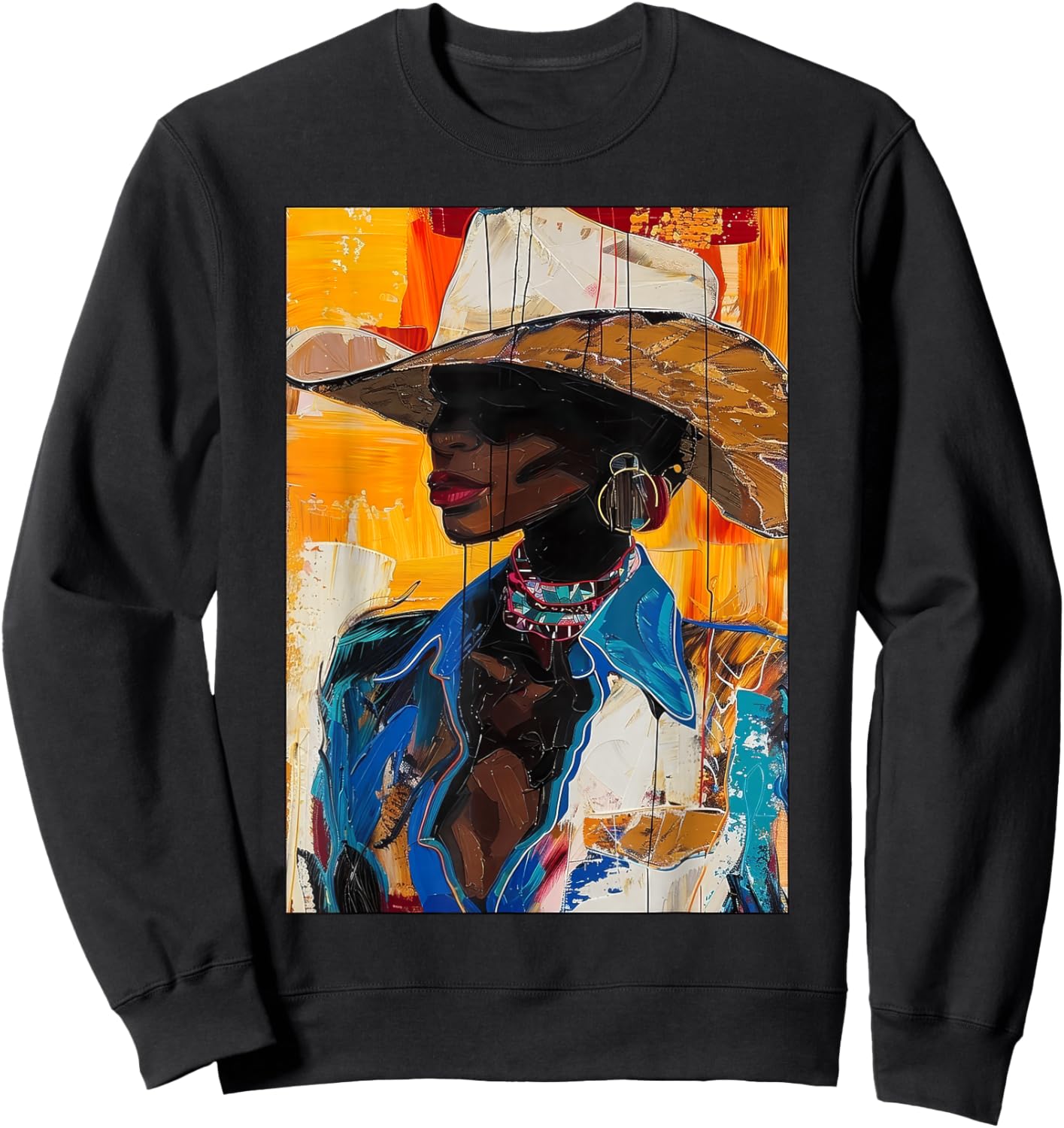 Black Cowgirl African American Melanin Western Rodeo Cowboy Sweatshirt - Sweatshirt | Black