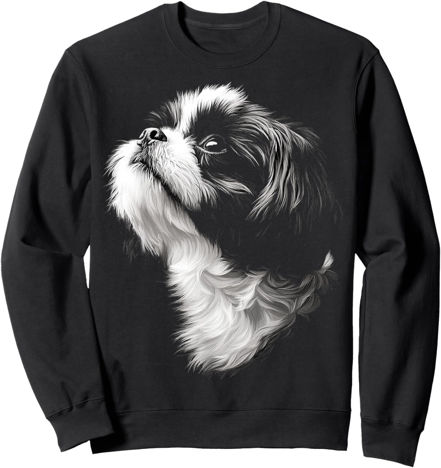 Shih Tzu Dog Graphic Pet Artwork Shih Tzu Sweatshirt - Sweatshirt | Black