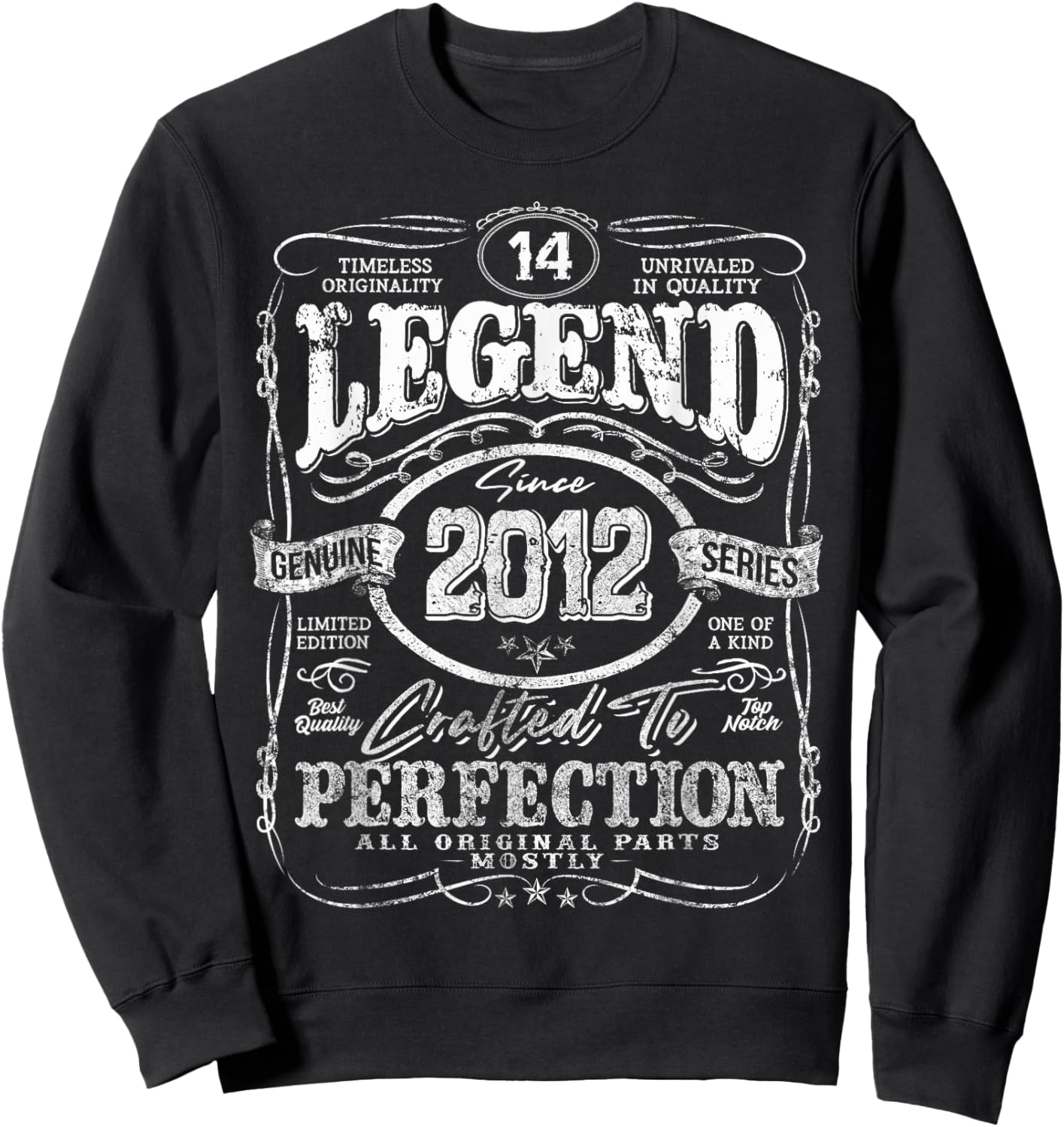 Vintage 2012 Limited Edition Shirt 14 Year Old 14th Birthday Sweatshirt - Sweatshirt | Black