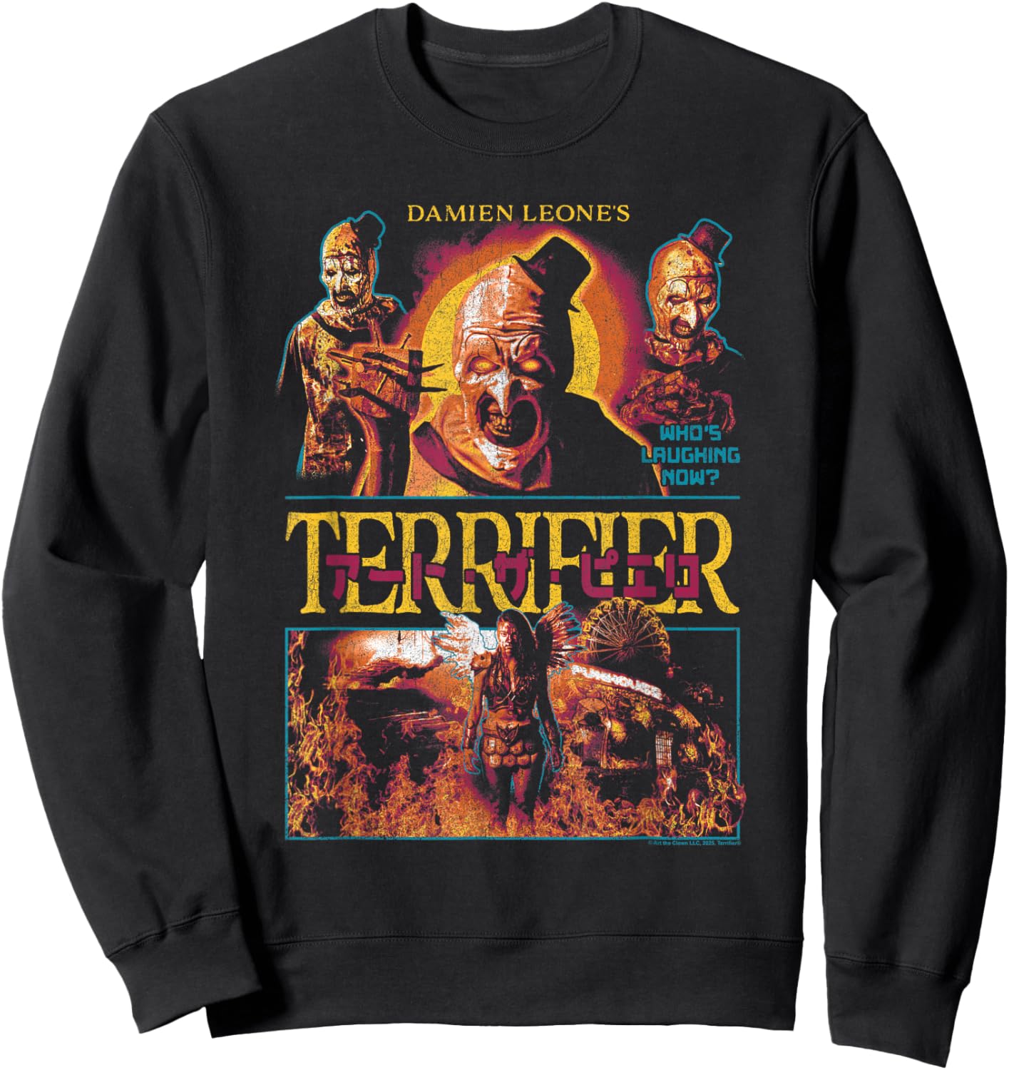 Terrifier Art The Clown Kanji Poster Collage Horror Movie Sweatshirt - Sweatshirt | Black