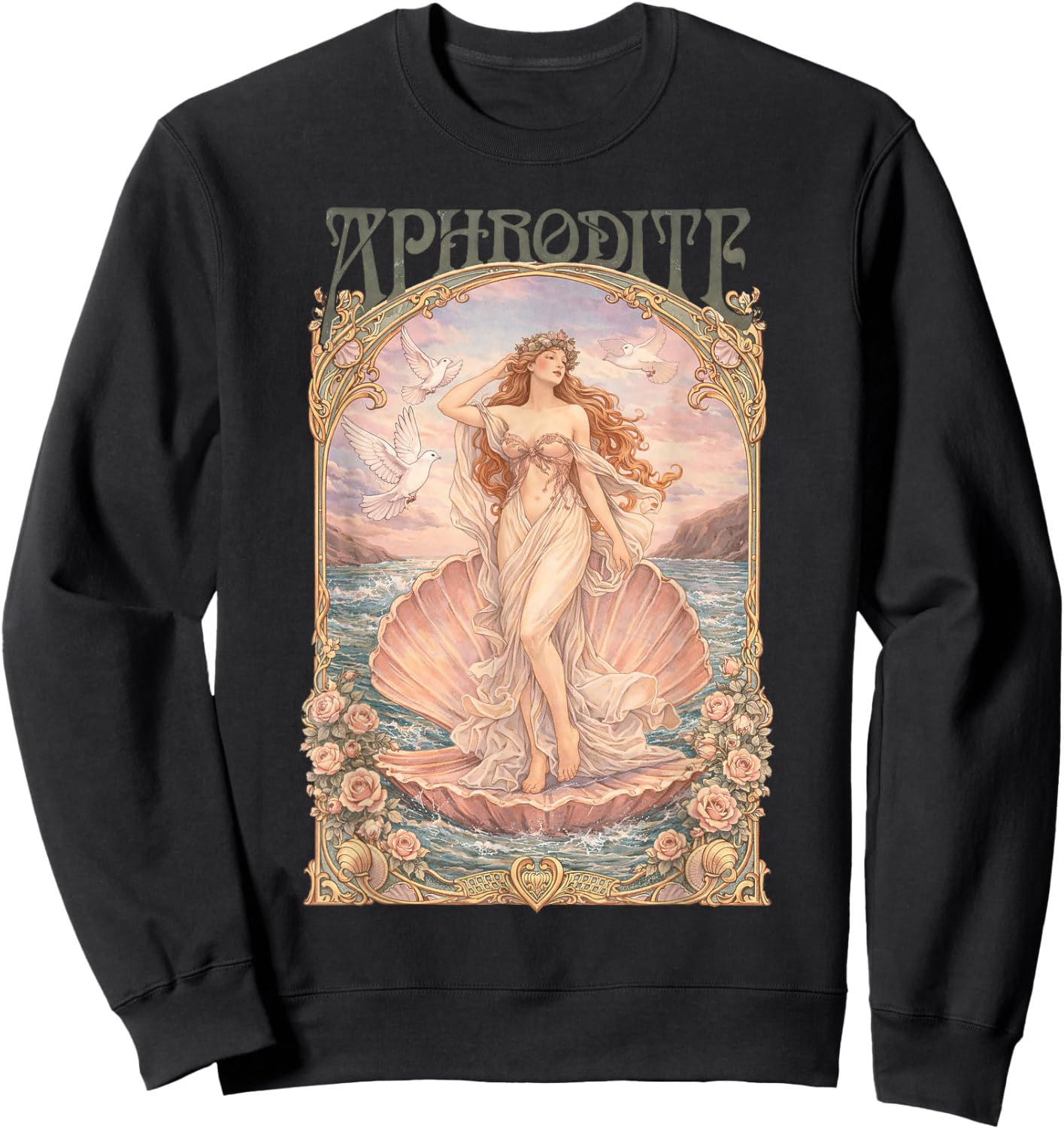 Greek Goddess Aphrodite Love and Beauty Ancient Greece Sweatshirt - Sweatshirt | Black