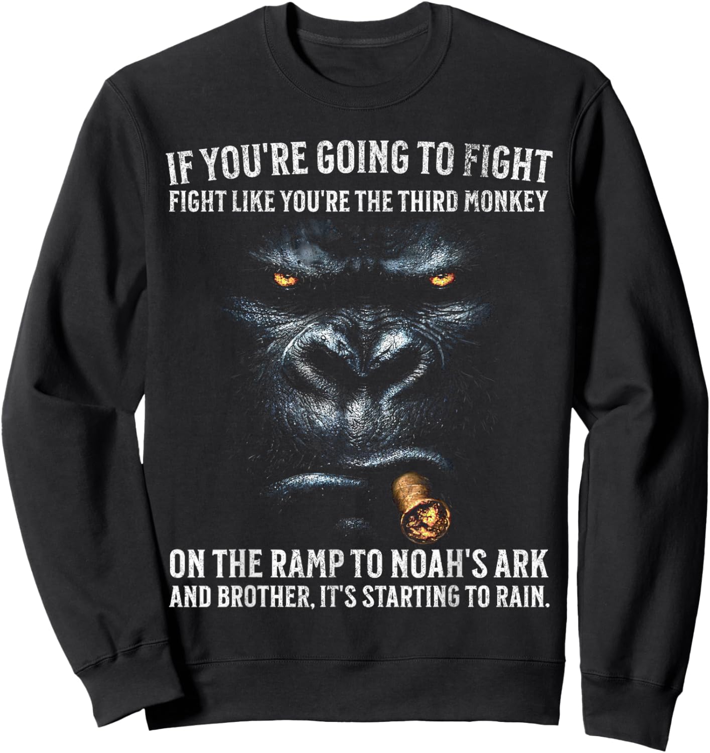 If You're Going to Fight Third Monkey Sweatshirt - Sweatshirt | Black