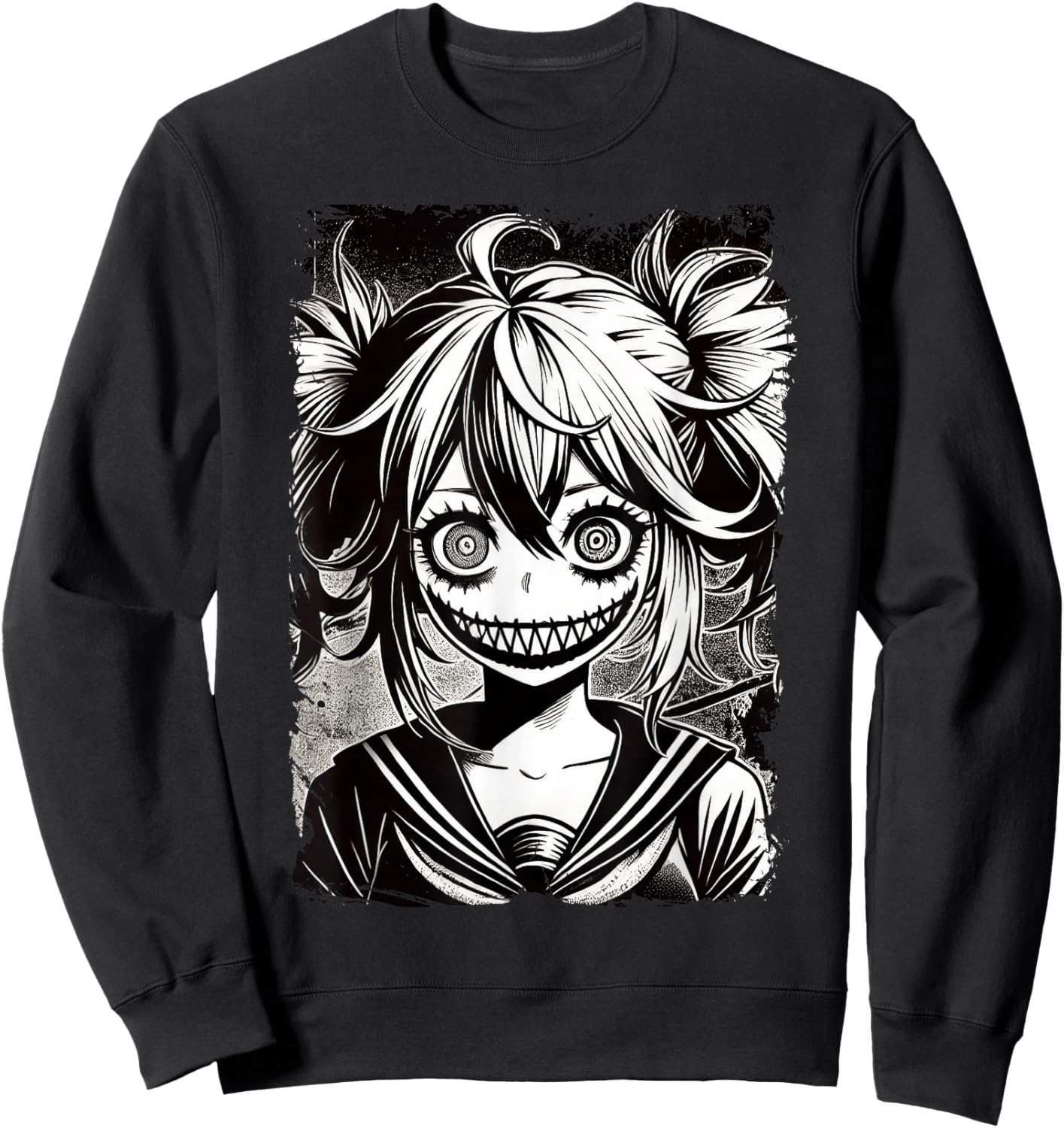 Anime Horror Manga, Aesthetic Japanese Creepy Kawaii Goth Sweatshirt - Sweatshirt | Black