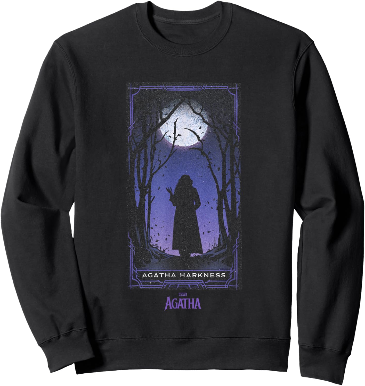 Marvel Agatha All Along Purple Agatha Tarot Card Vintage Sweatshirt - Sweatshirt | Black