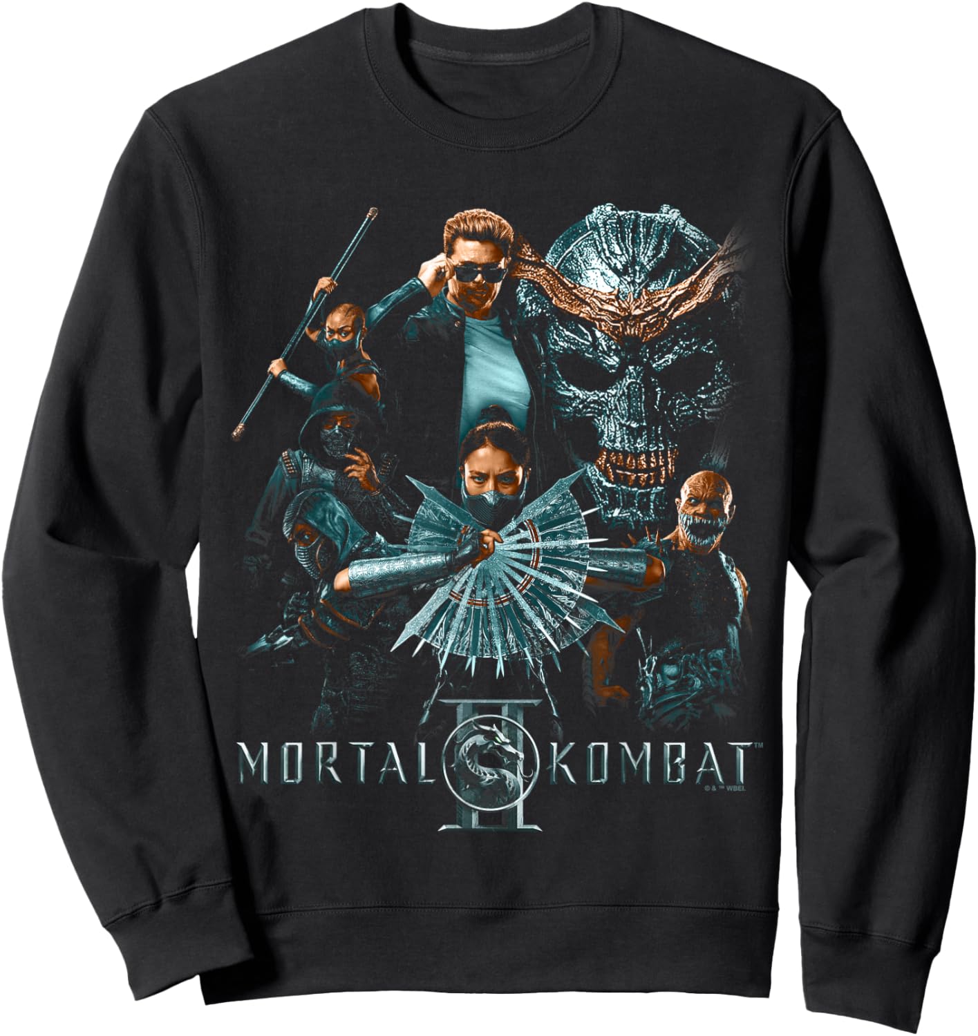 Mortal Kombat 2 Duotone Fighters Sweatshirt - Sweatshirt | Black