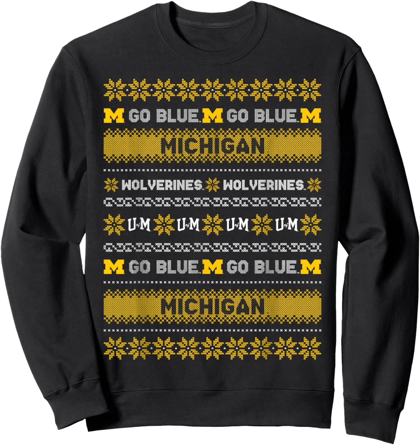 University of Michigan Wolverines Ugly Christmas Sweater Sweatshirt - Sweatshirt | Black