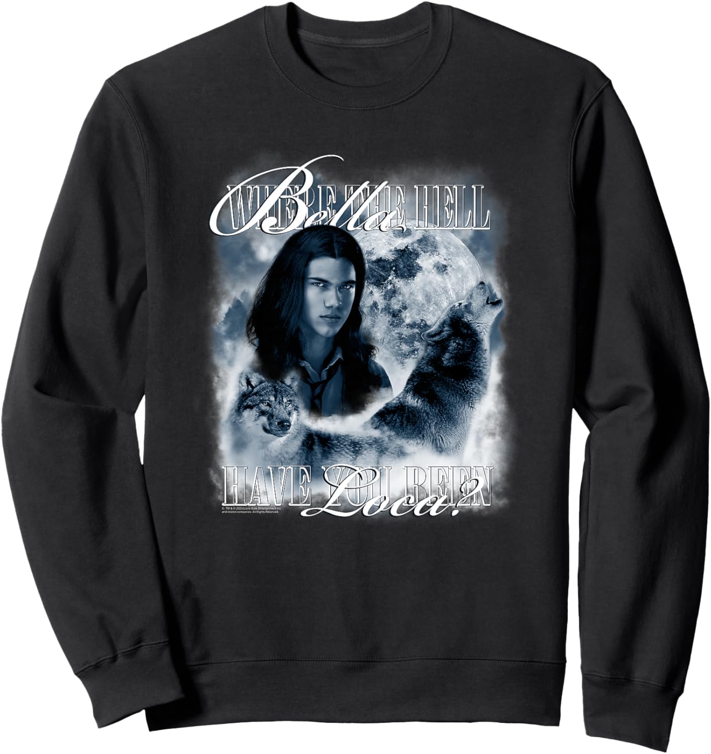 Twilight Saga Retro Jacob Wolf Moon Loca Movie Haut de Gamme Sweatshirt - Sweatshirt | Black