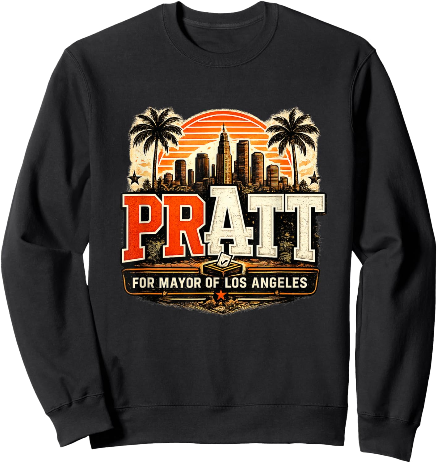 Pratt for Mayor Los Angeles 2026 Mayor Campaign Celebrity Sweatshirt - Sweatshirt | Black